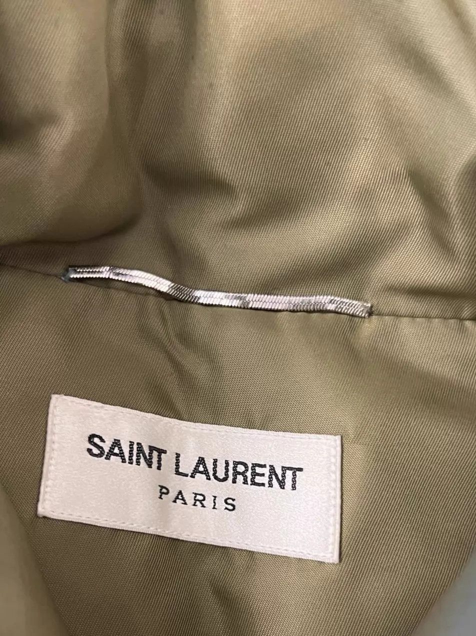Saint Laurent Paris Green Puffer Jacket with High Collar - Size M Size US M / EU 48-50 / 2 - 4 Thumbnail