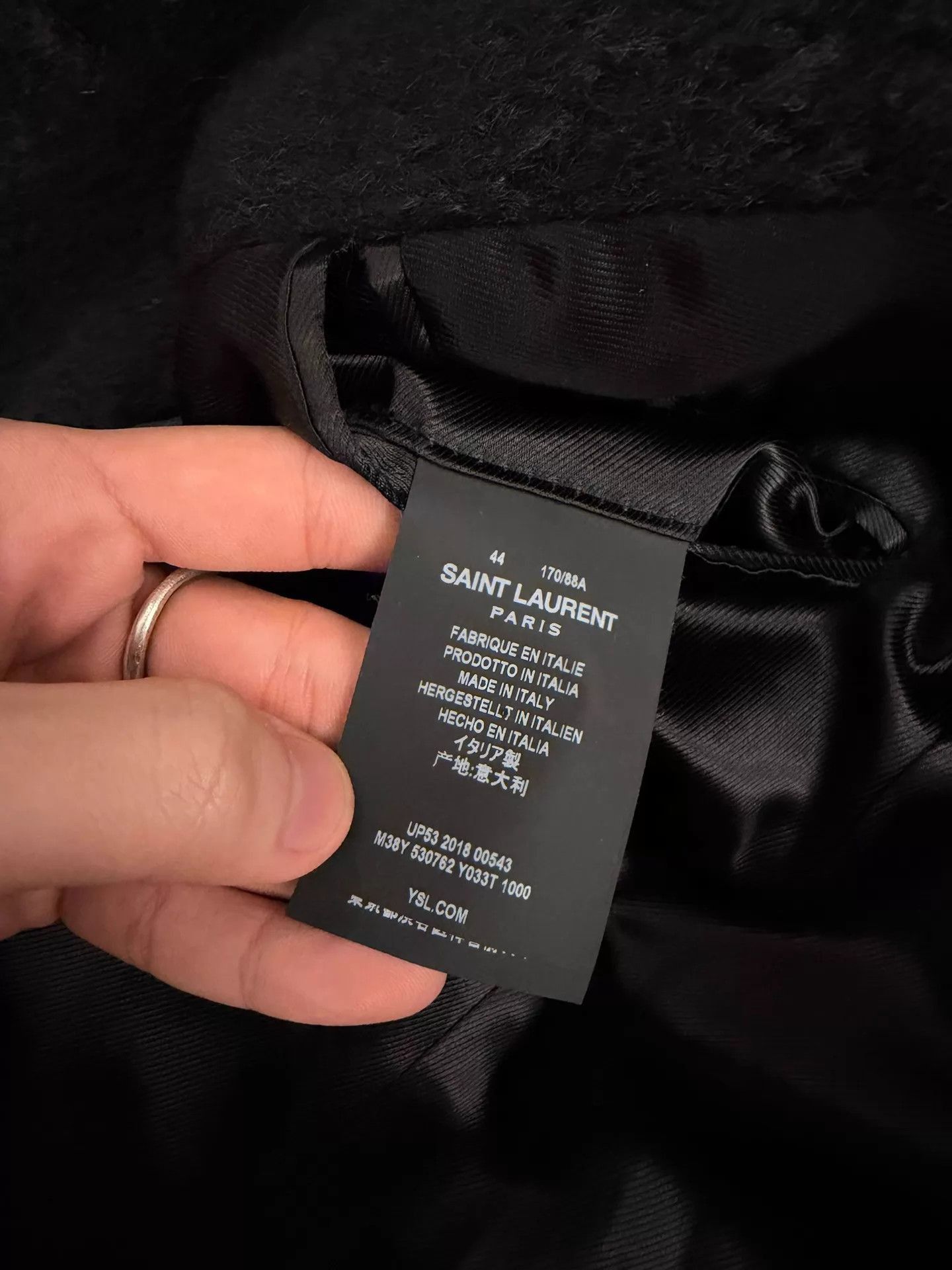 Saint Laurent Paris Black Textured Double-Breasted Long Coat Size US S / EU 44-46 / 1 - 9 Thumbnail