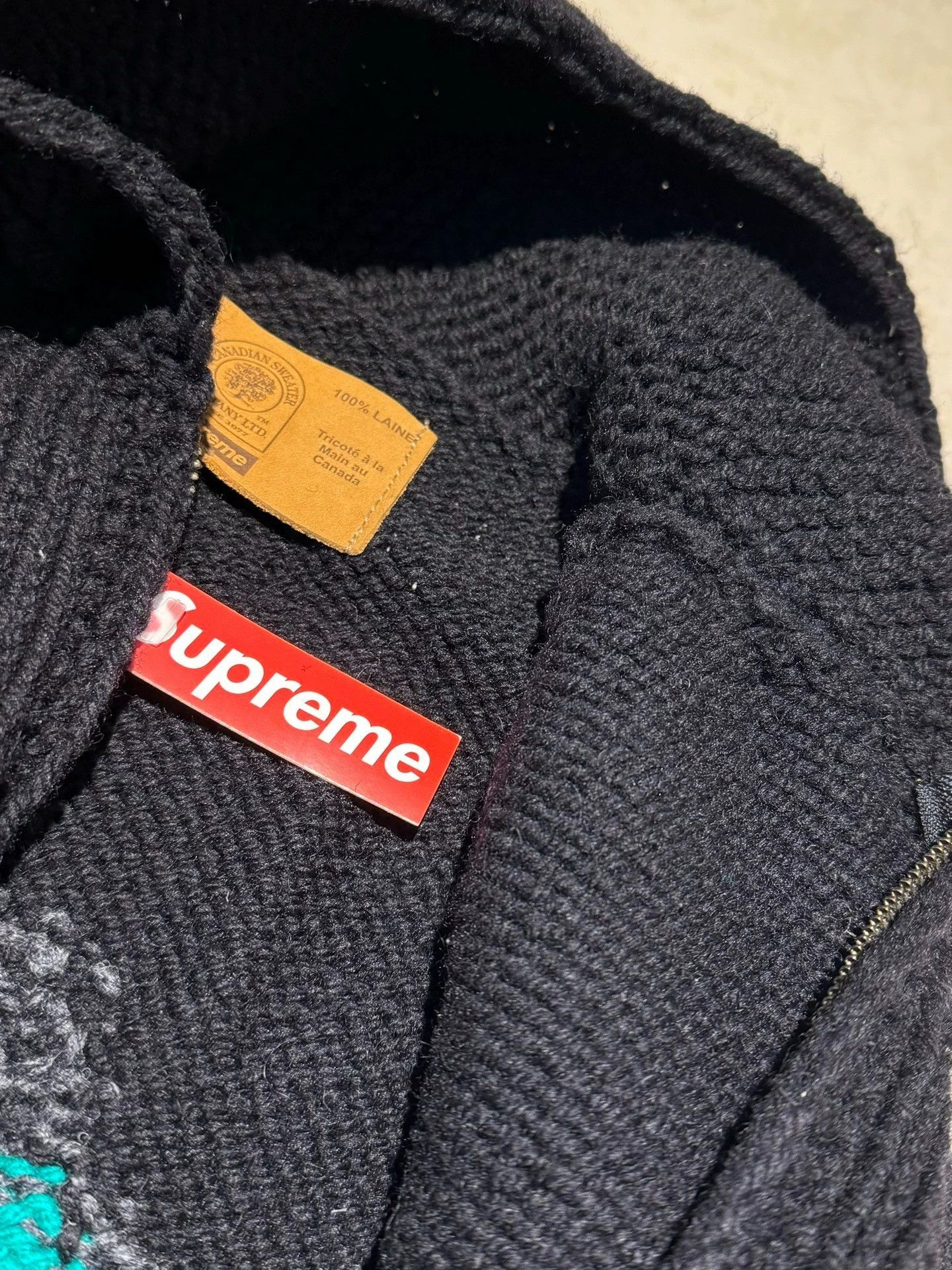 Supreme Black Knit Sweater with Green Monster Design - S Size US S / EU 44-46 / 1 - 4 Thumbnail