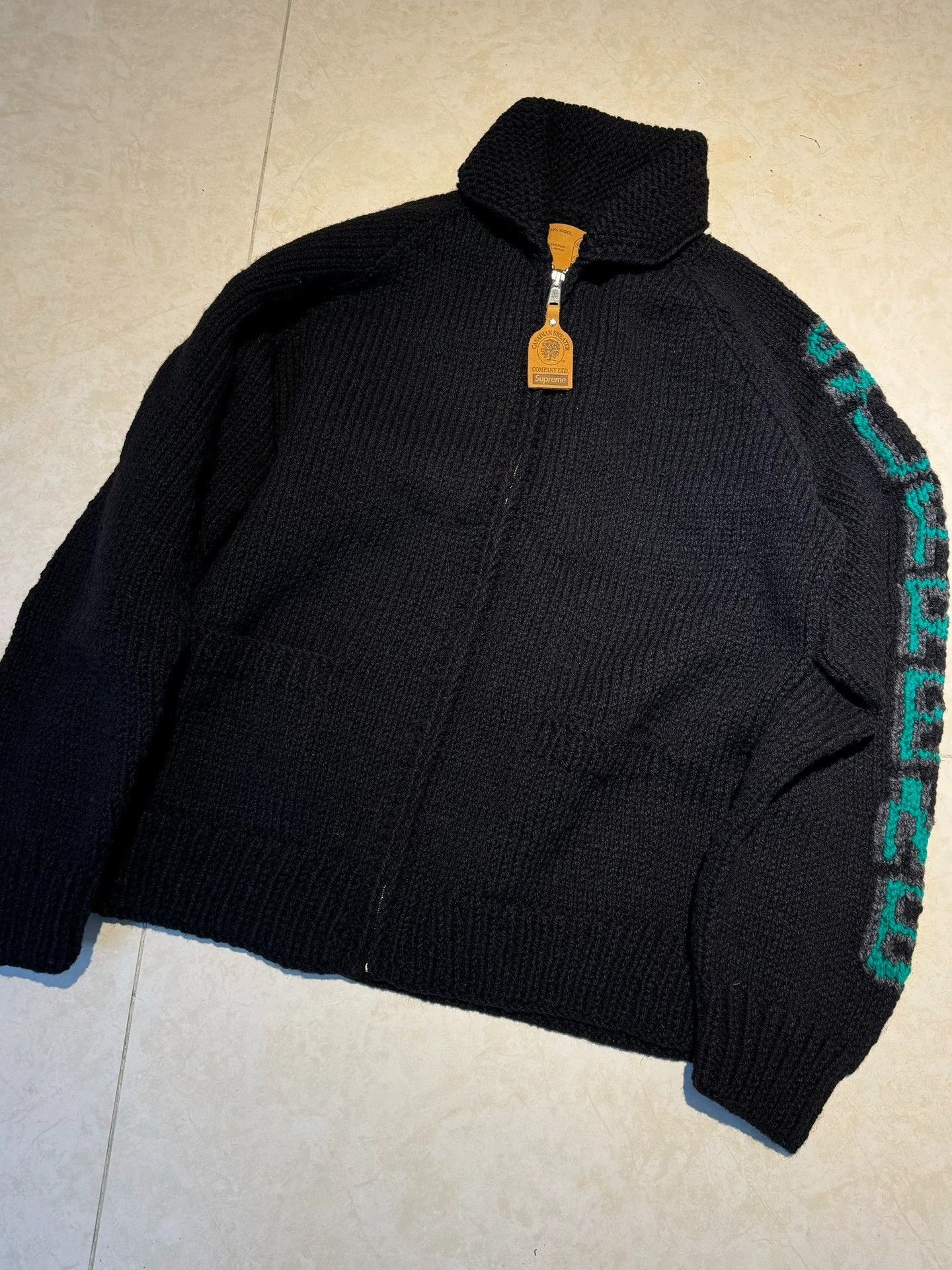 Supreme Black Knit Sweater with Green Monster Design - S Size US S / EU 44-46 / 1 - 2 Thumbnail