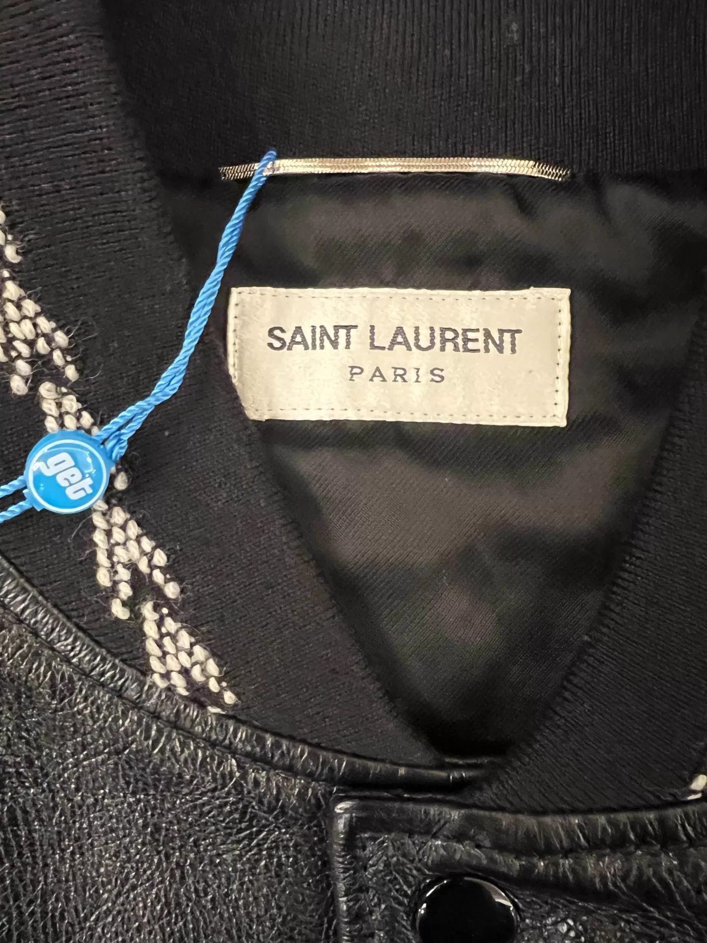 Saint Laurent Paris Multi-Color Sleeved Leather Jacket Size US M / EU 48-50 / 2 - 6 Thumbnail