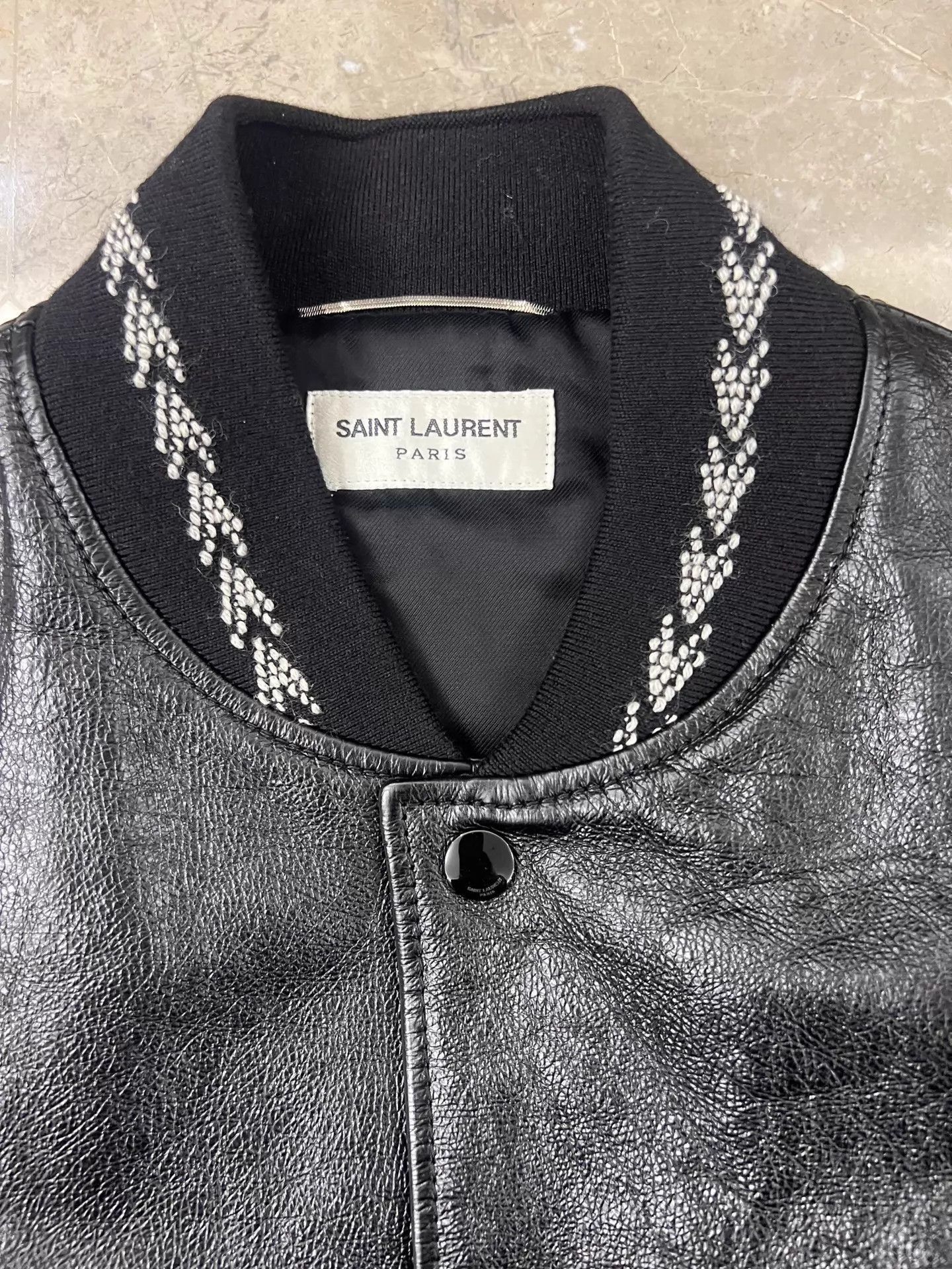 Saint Laurent Paris Multi-Color Sleeved Leather Jacket Size US M / EU 48-50 / 2 - 4 Thumbnail