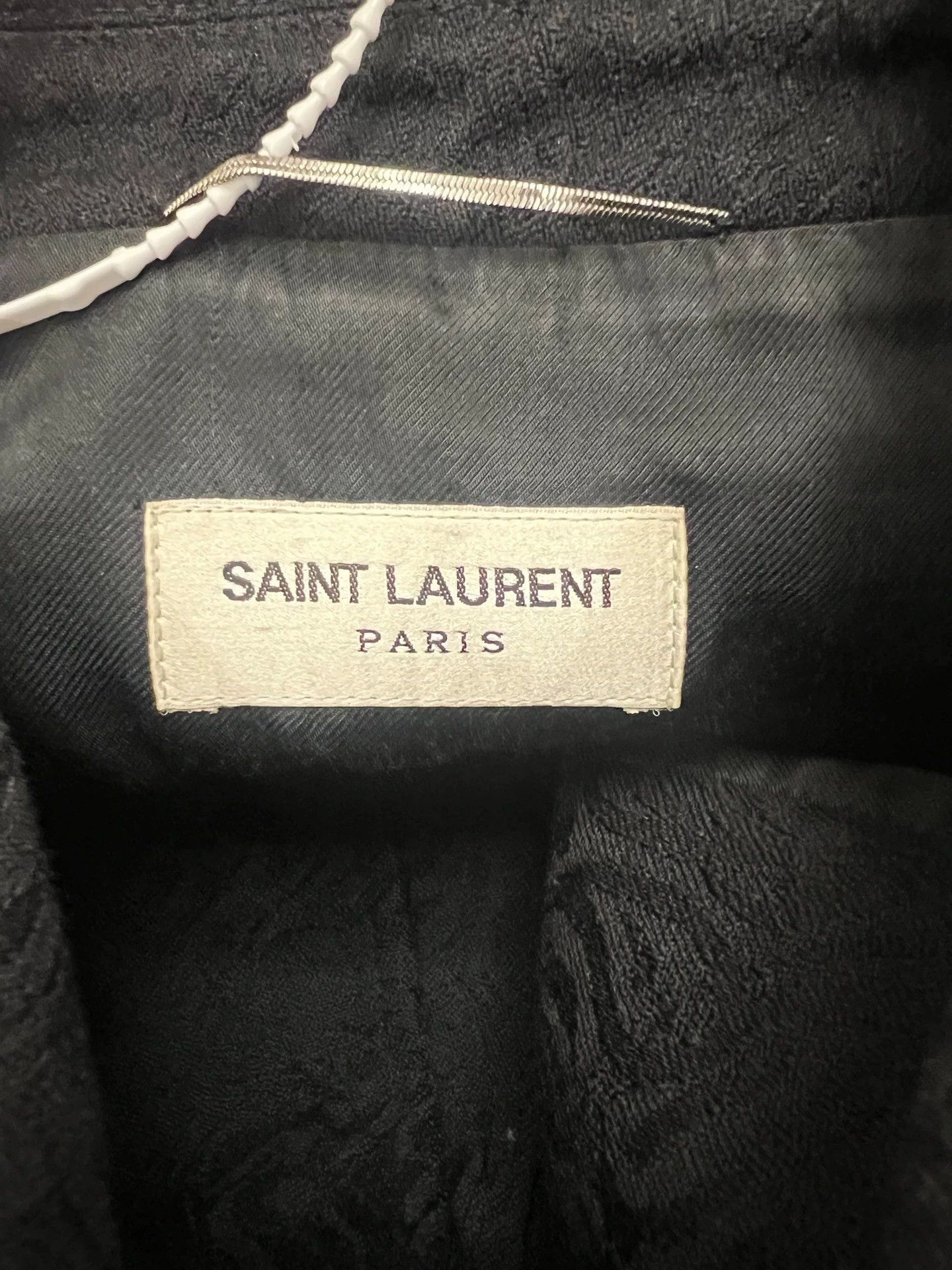 Saint Laurent Paris Black Embroidered Collar Denim Jacket Size L Size US L / EU 52-54 / 3 - 3 Thumbnail