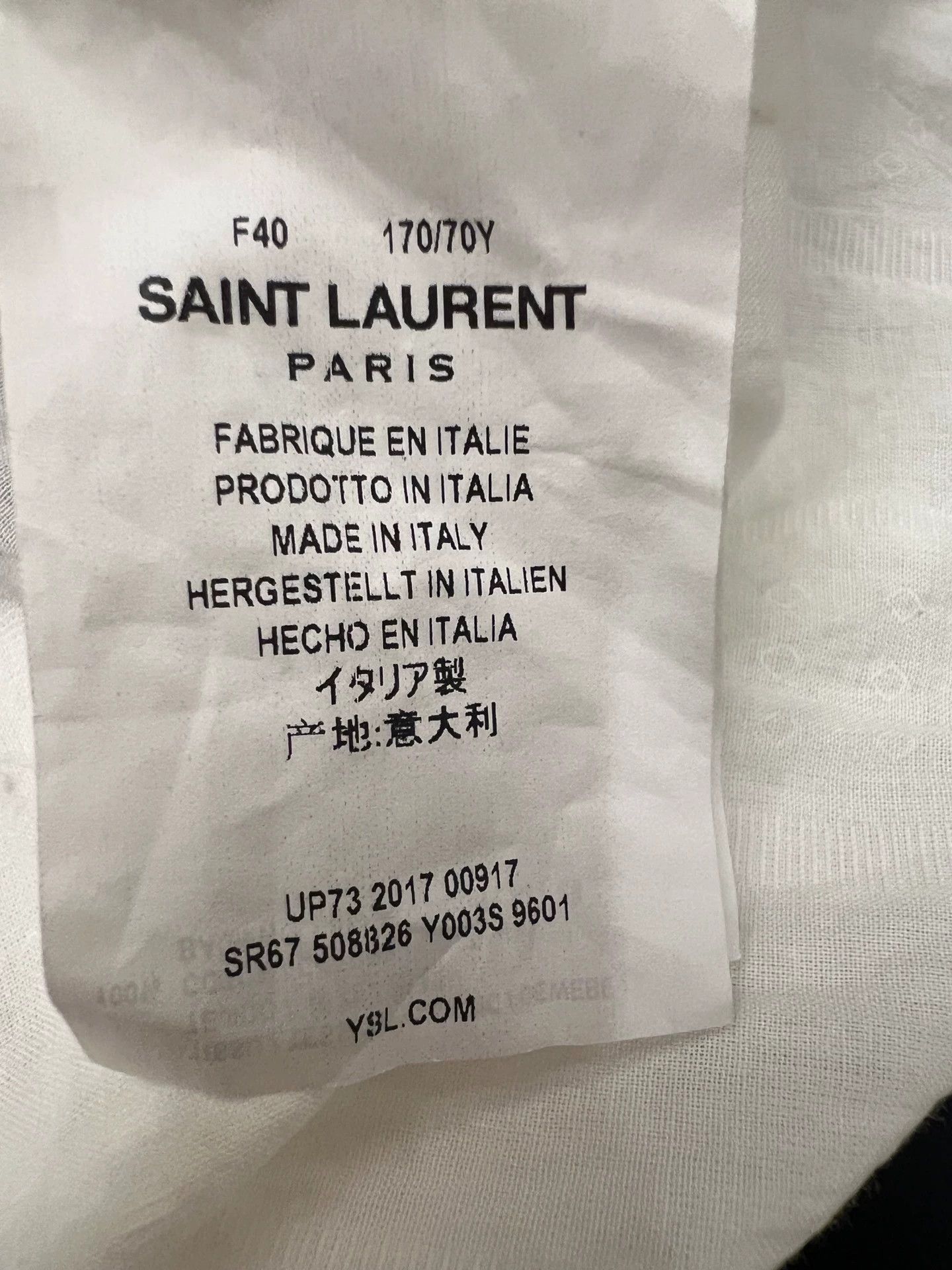 Saint Laurent Paris White Long-Sleeve Button-Up Shirt Size US M / EU 48-50 / 2 - 7 Thumbnail