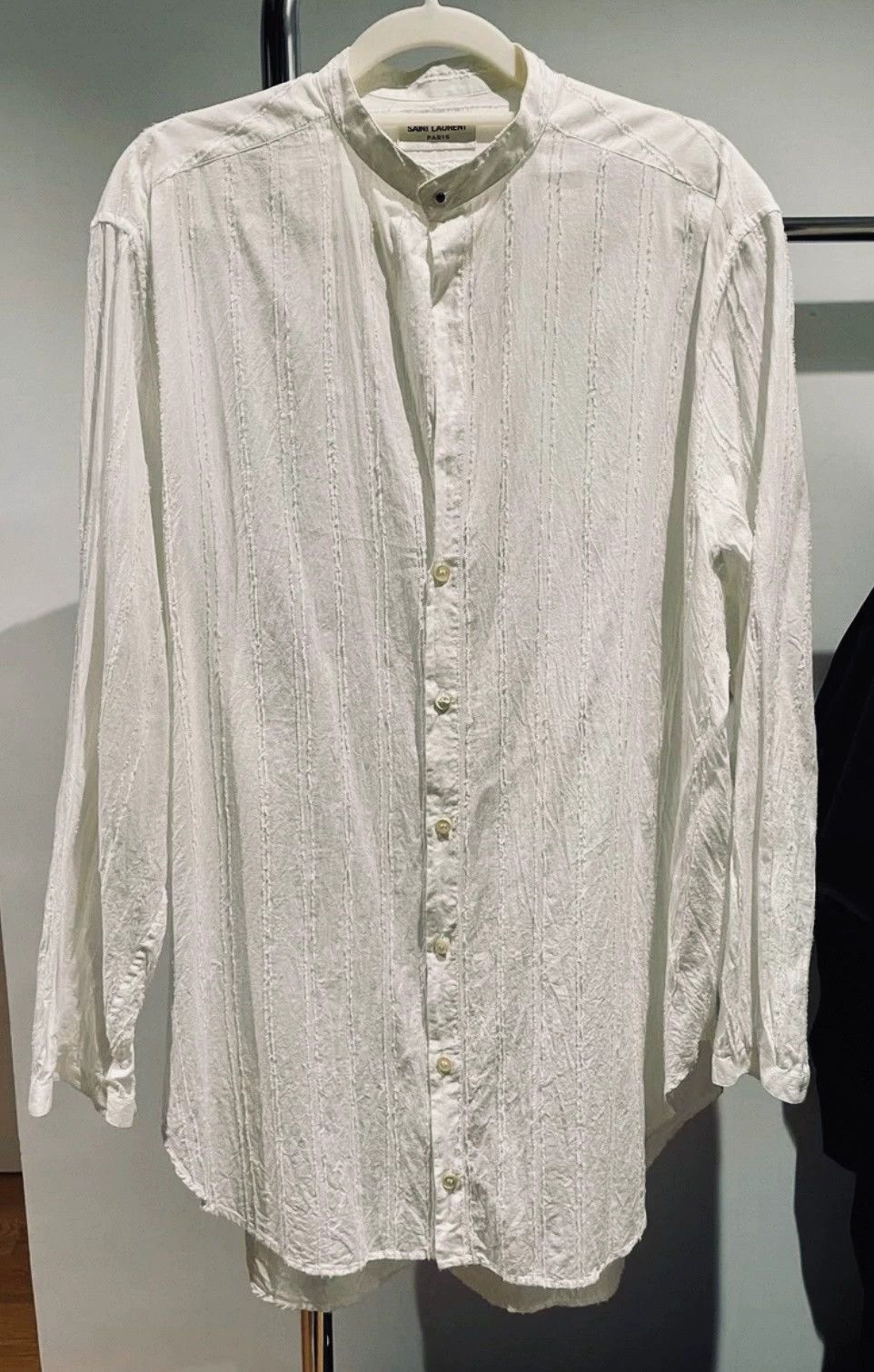 Saint Laurent Paris White Long-Sleeve Button-Up Shirt Size US M / EU 48-50 / 2 - 3 Thumbnail