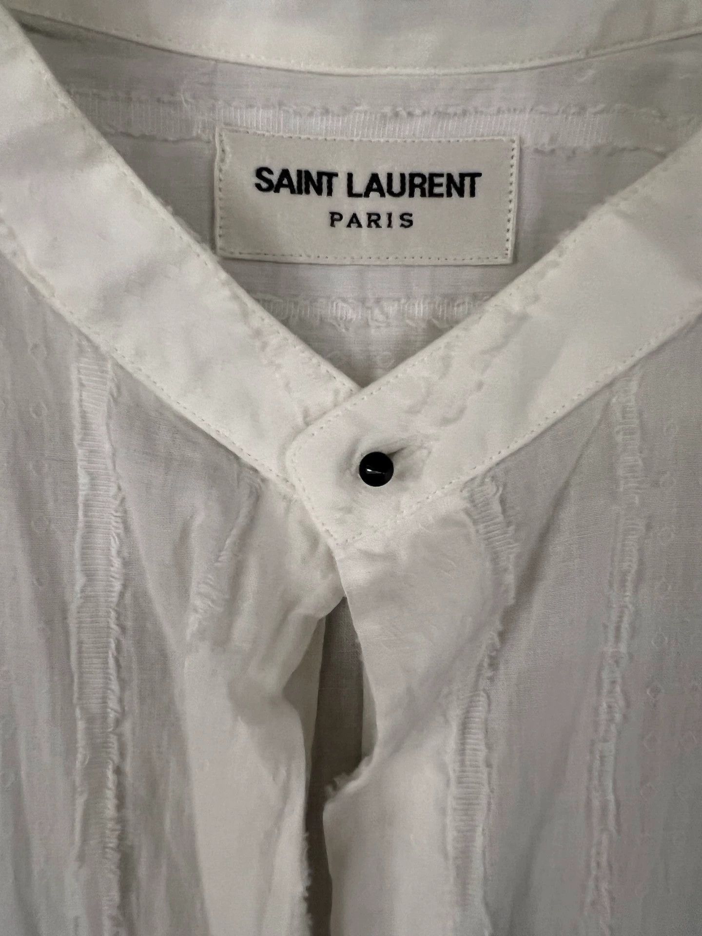 Saint Laurent Paris White Long-Sleeve Button-Up Shirt Size US M / EU 48-50 / 2 - 5 Thumbnail