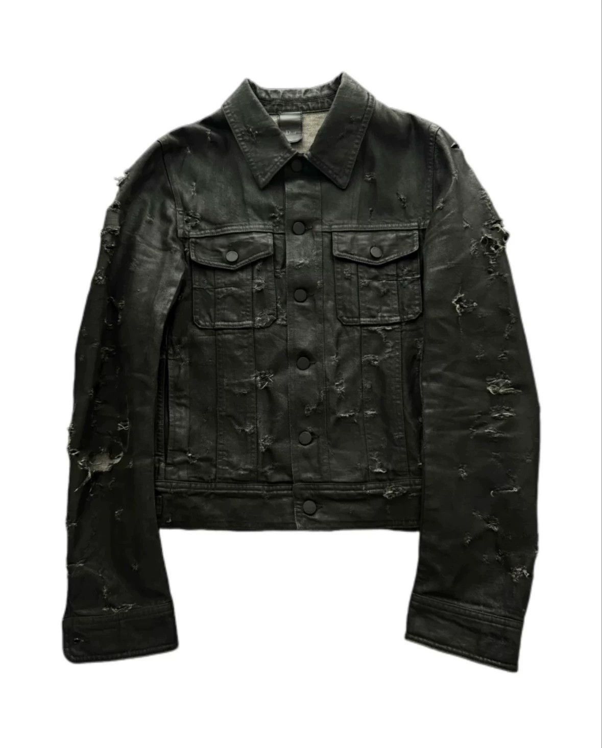 Dior Waxed Ripped Denim Jacket Size US S / EU 44-46 / 1 - 2 Thumbnail