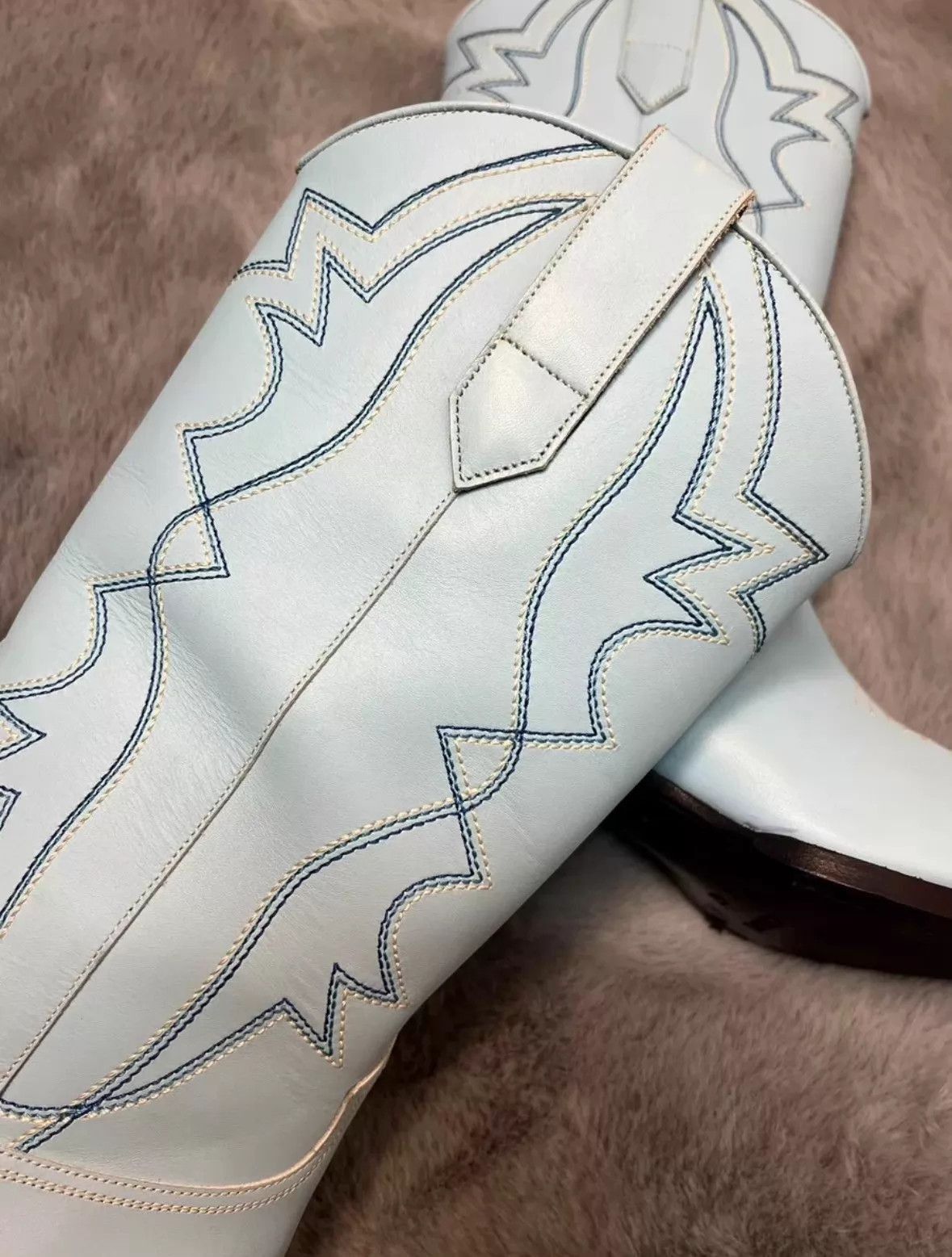 Celine Blue Embroidered Cowboy Boots Size 9 Size US 9 / EU 42 - 5 Thumbnail
