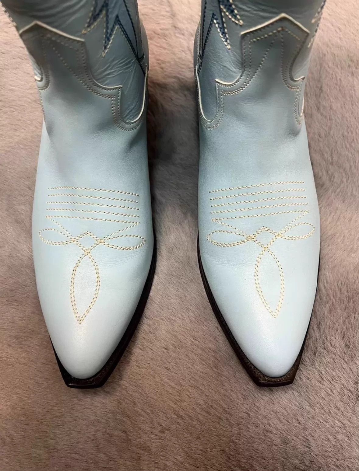 Celine Blue Embroidered Cowboy Boots Size 9 Size US 9 / EU 42 - 3 Thumbnail