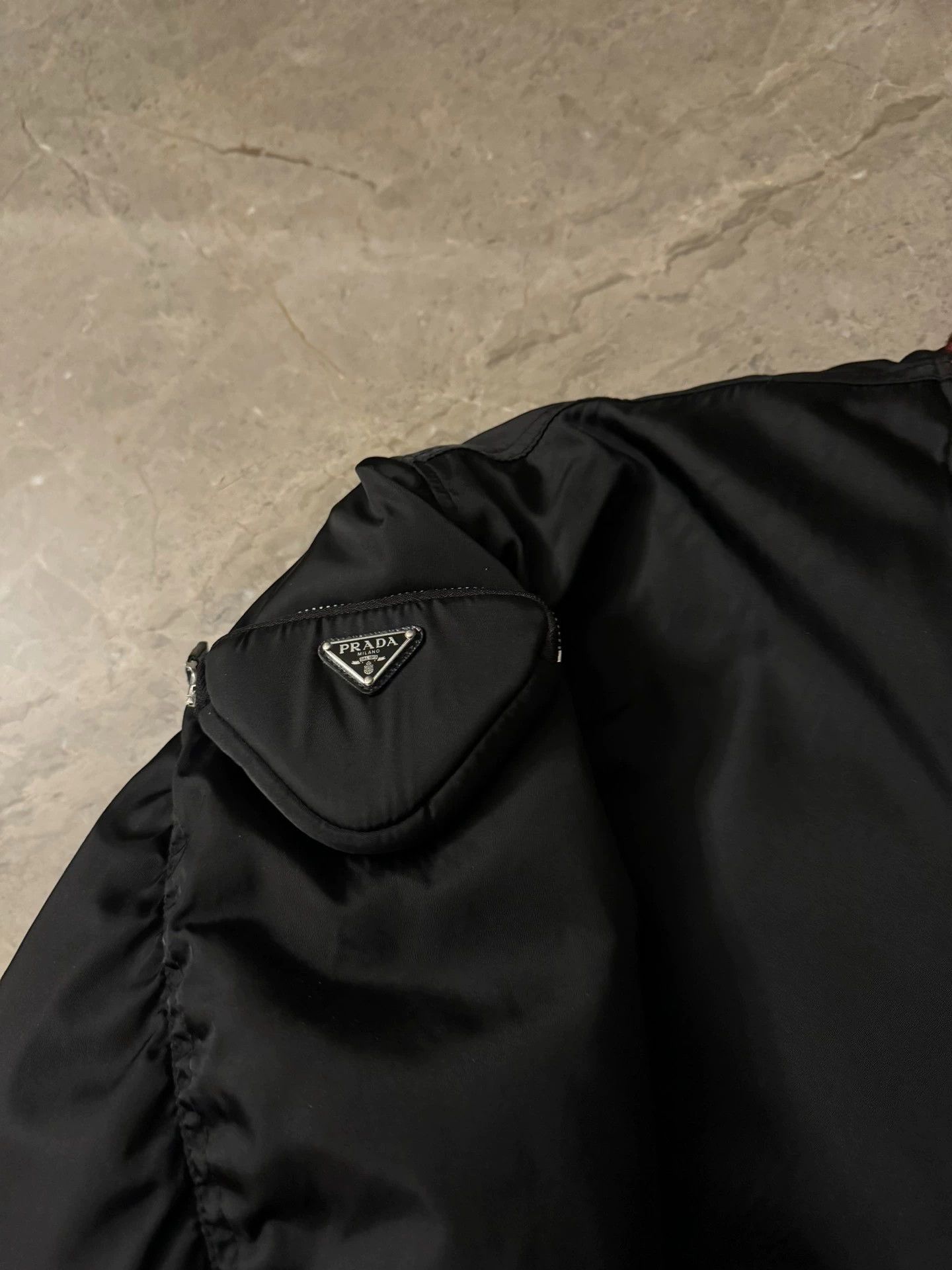 Prada Black Bomber Jacket with Ribbed Trim Size US S / EU 44-46 / 1 - 3 Thumbnail
