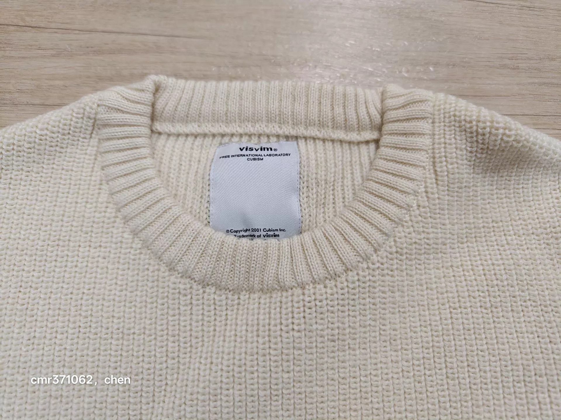 Visvim White Crewneck Sweater with Plaid Elbow Patches Size S Size US S / EU 44-46 / 1 - 2 Thumbnail