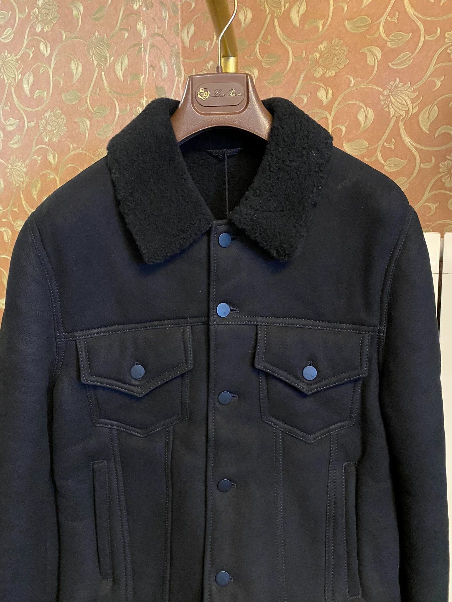 Alfred Dunhill Black Fleece Collar Button-Up Denim Jacket Size US S / EU 44-46 / 1 - 2 Thumbnail