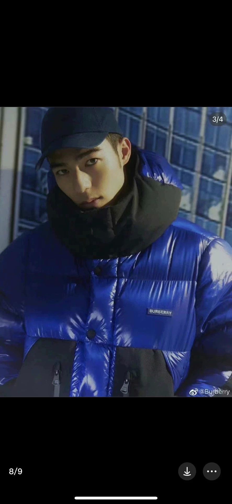 Burberry Blue Puffer Jacket with Hood, Size M Size US M / EU 48-50 / 2 - 2 Thumbnail