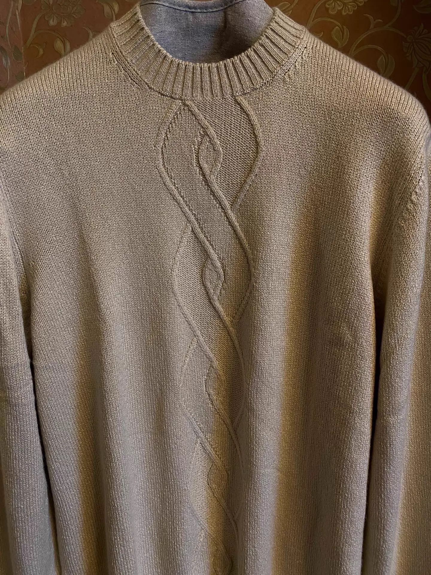 Loro Piana Beige Cable Knit Long Sleeve Sweater Size L Size US L / EU 52-54 / 3 - 2 Thumbnail