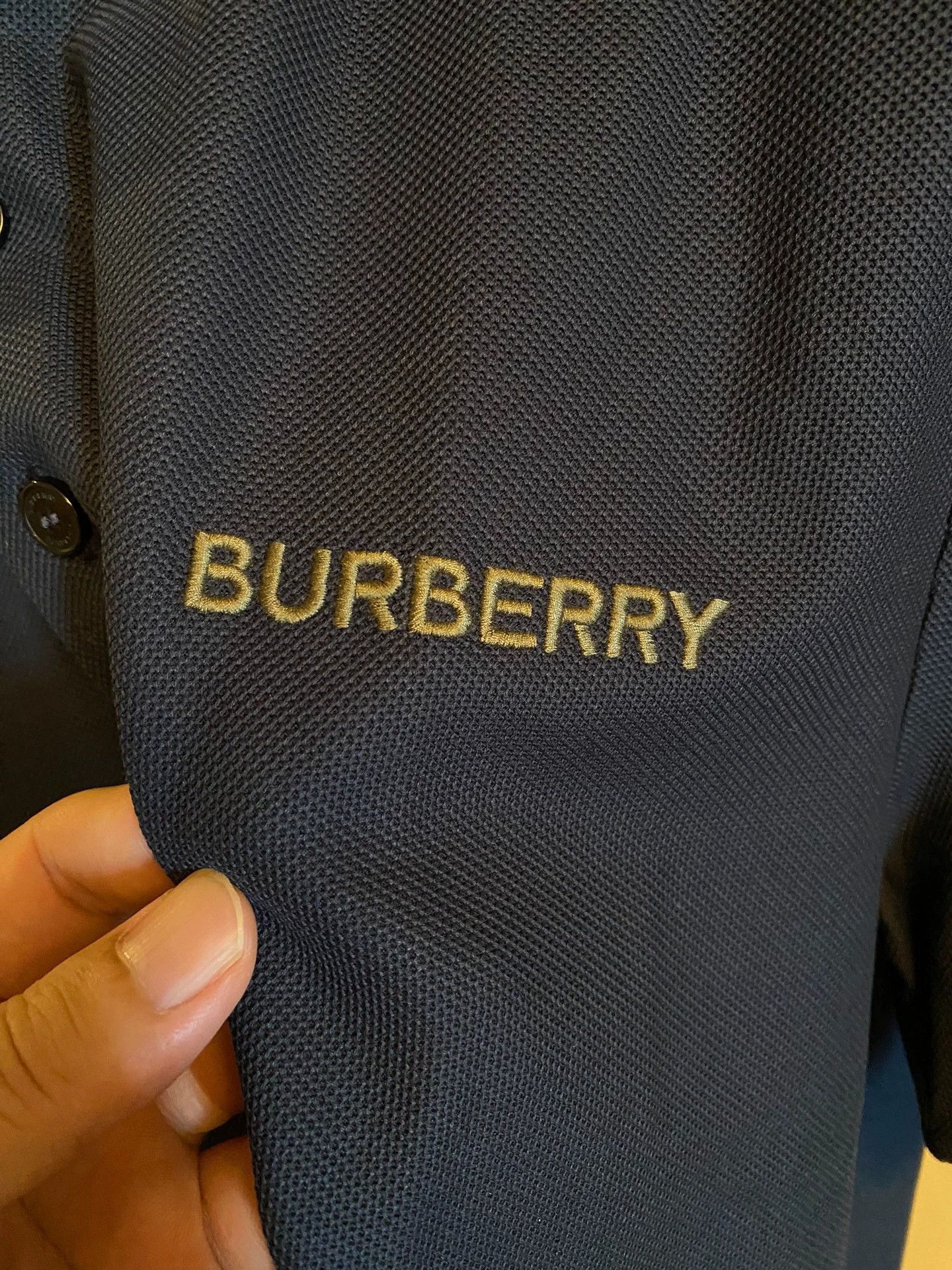 Burberry Blue Short Sleeve Polo Shirt - Size L Size US L / EU 52-54 / 3 - 3 Thumbnail