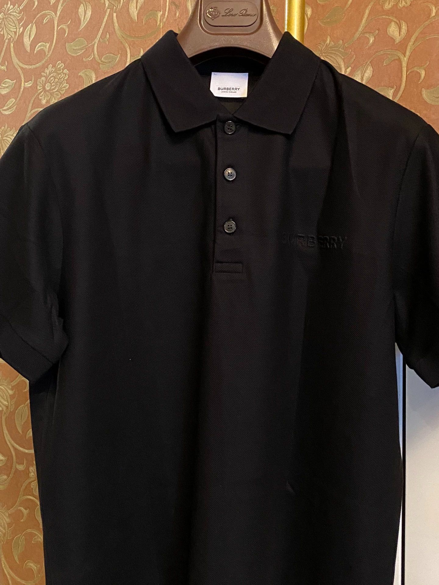 Burberry Black Short Sleeve Polo Shirt Size US M / EU 48-50 / 2 - 2 Thumbnail
