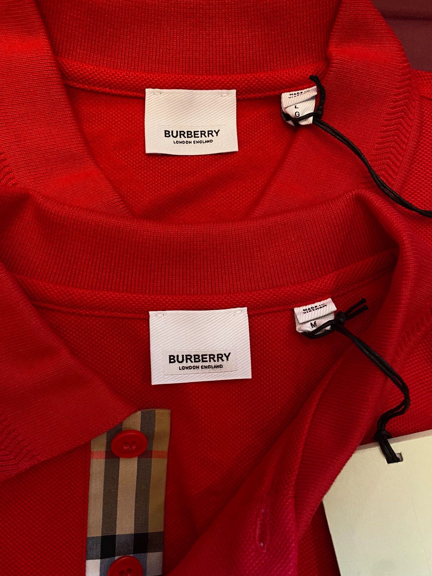 Burberry Red Short Sleeve Polo Shirt Size L Size US L / EU 52-54 / 3 - 5 Thumbnail