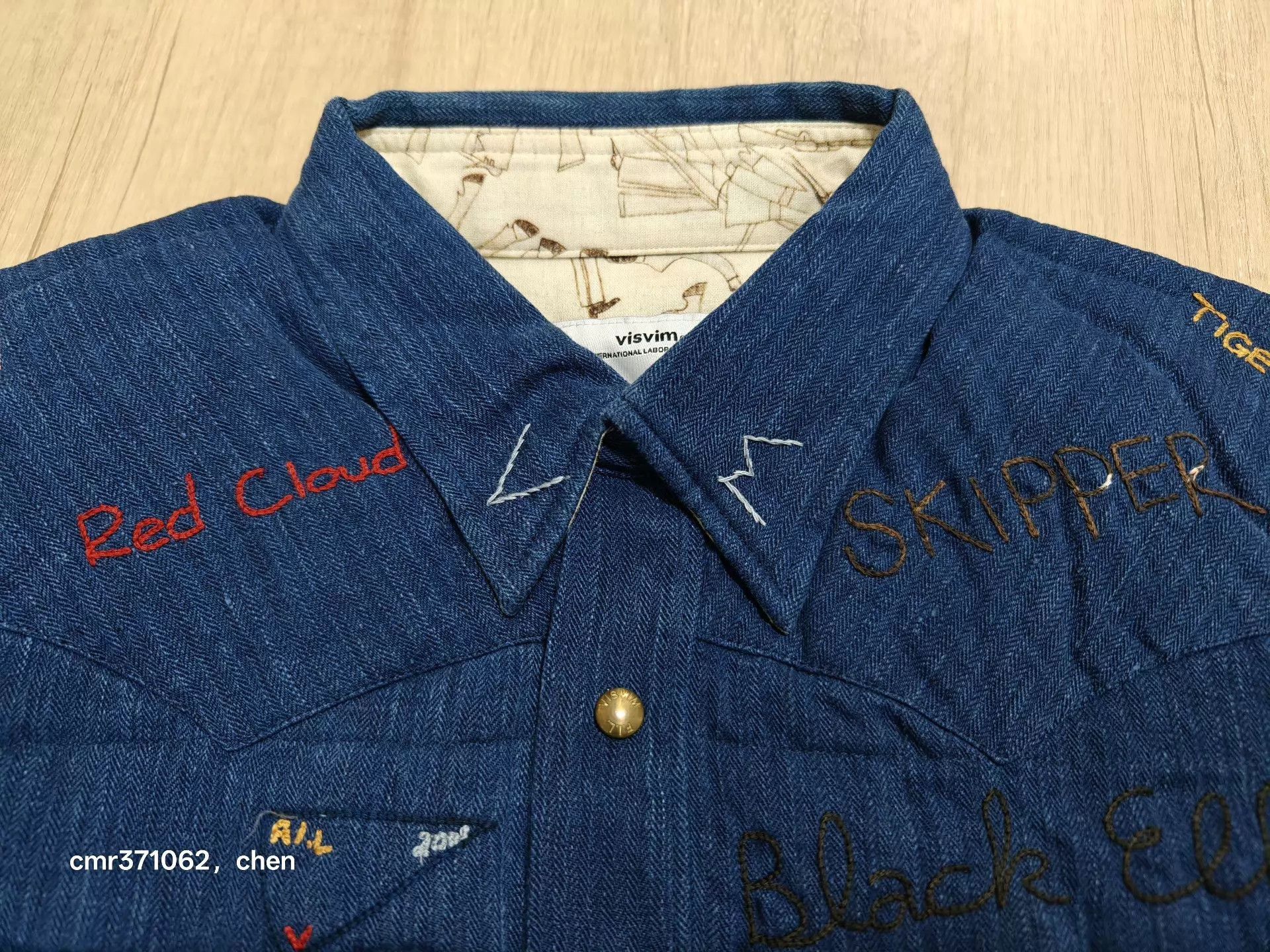 Visvim Blue Embroidered Long Sleeve Button-Up Shirt Size US M / EU 48-50 / 2 - 2 Thumbnail