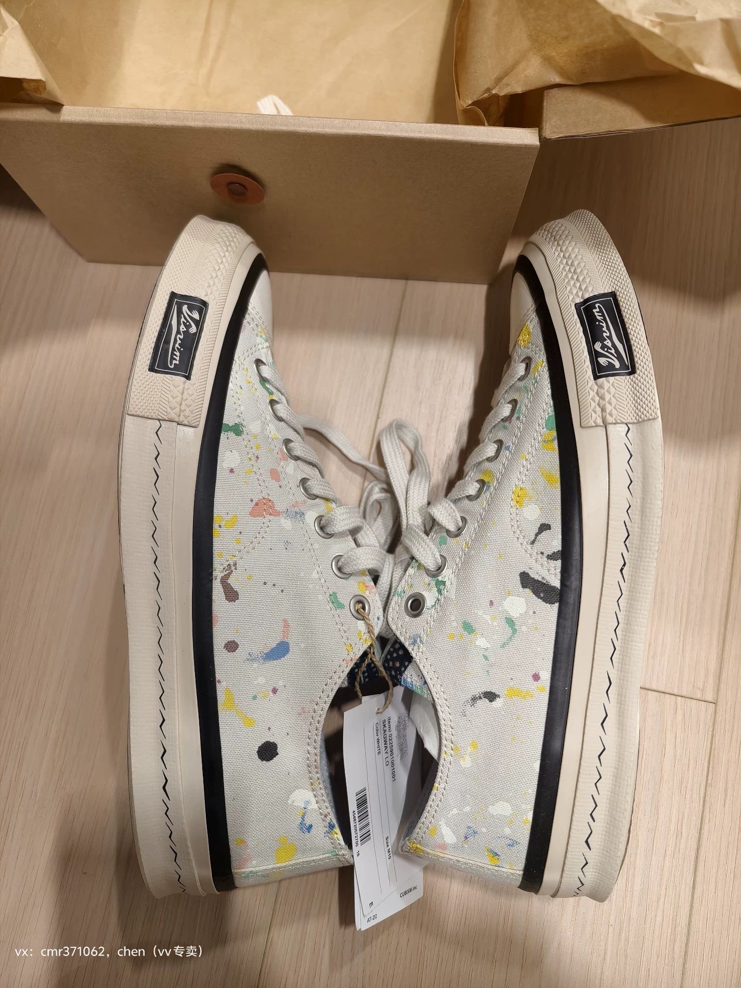 Visvim White Canvas Low-Top Sneakers with Colorful Splatter Size US 8 / EU 41 - 8 Thumbnail
