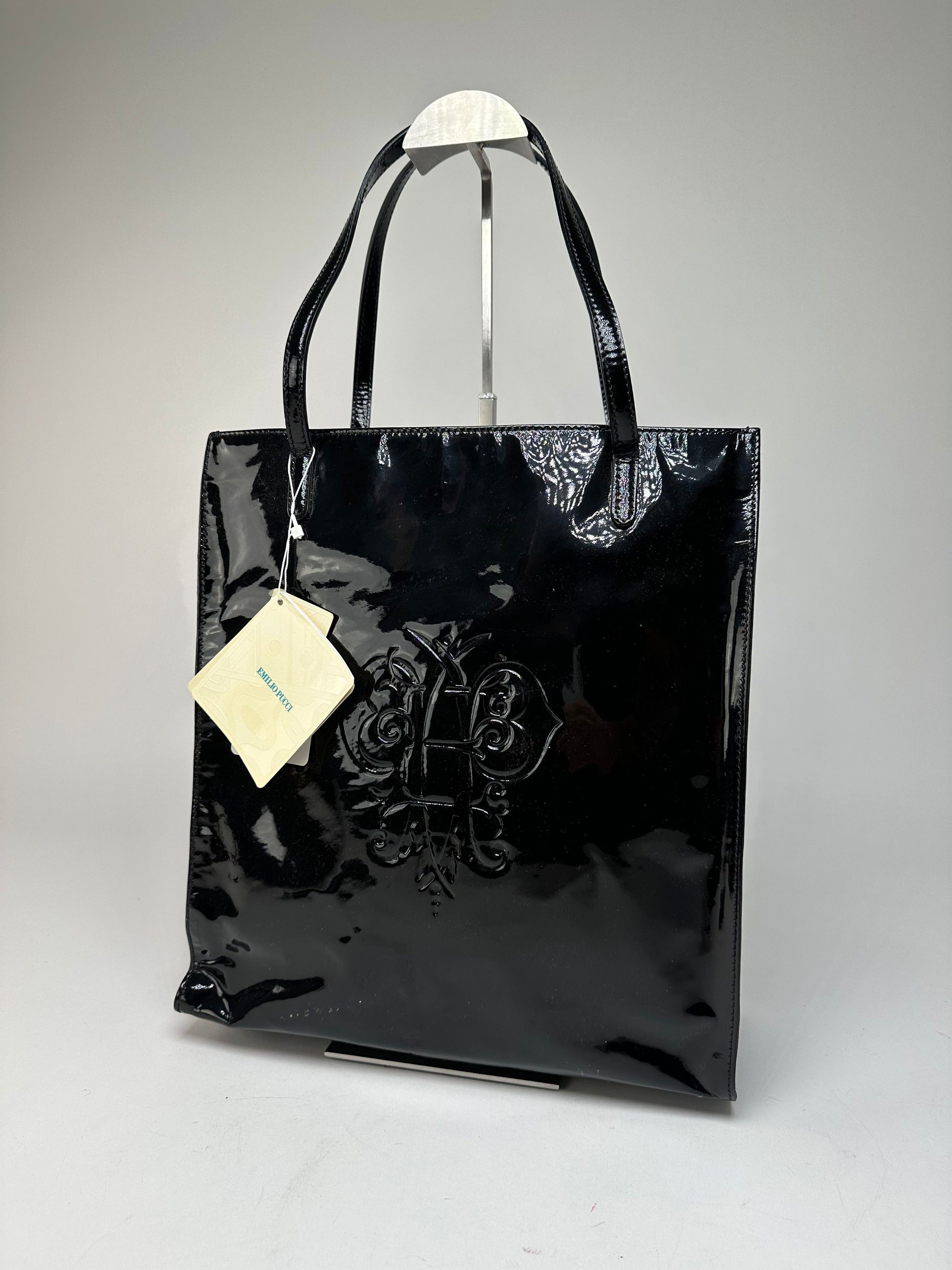 Emilio Pucci Vintage Patent Leather Tote Bag Black New With Tags Size ONE SIZE - 7 Thumbnail