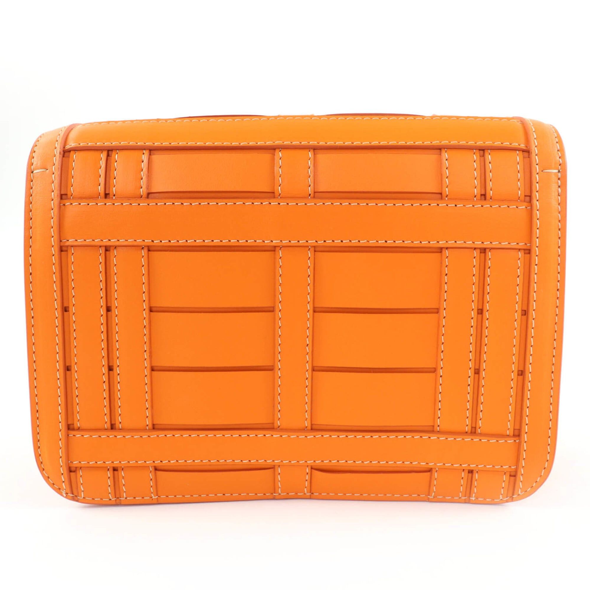 Burberry Burberry TB hardware 2-way leather clutch bag/shoulder bag, orange, with dust made in Italy, women's. Size ONE SIZE - 3 Thumbnail