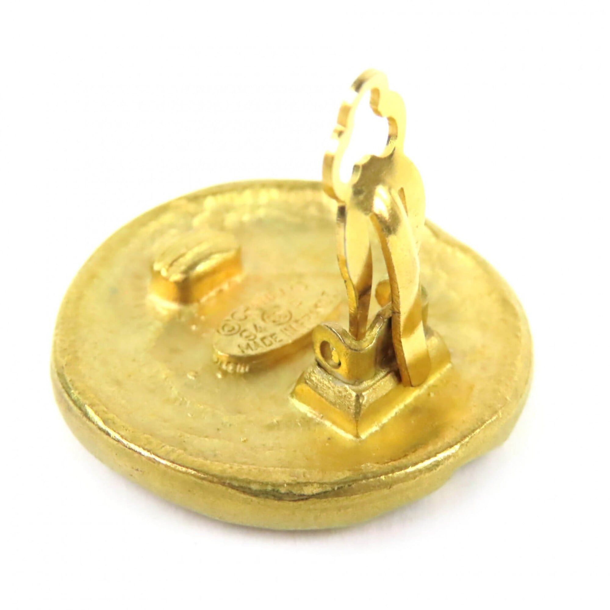 Chanel CHANEL Vintage 1994 94P Coco Mark Round Earrings (Pair) Gold Made in France Women's Size ONE SIZE - 4 Thumbnail