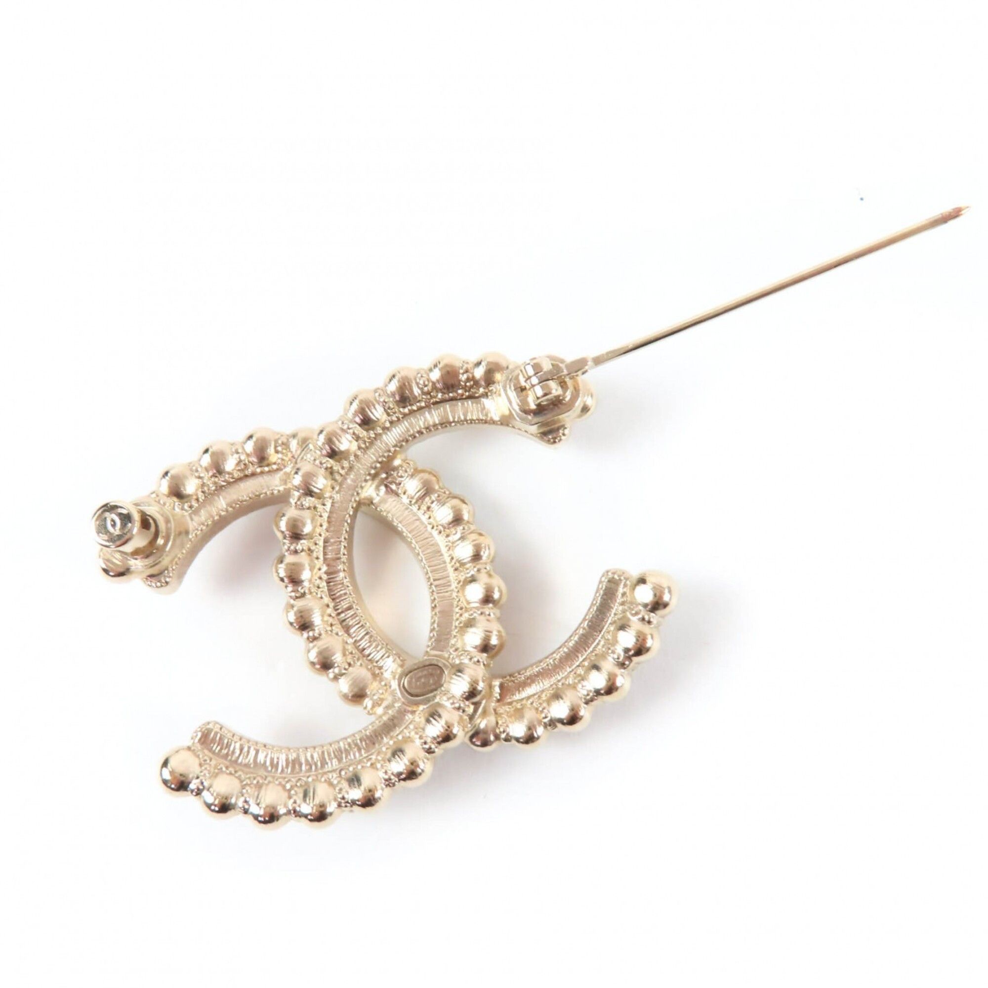 Chanel CHANEL A22B Coco Mark Brooch, 2022 Model, Large, Gold Tone, Black Stone, Clear Black, Comes with Box and Dust Bag, Made in Italy, Women's. Size ONE SIZE - 4 Thumbnail