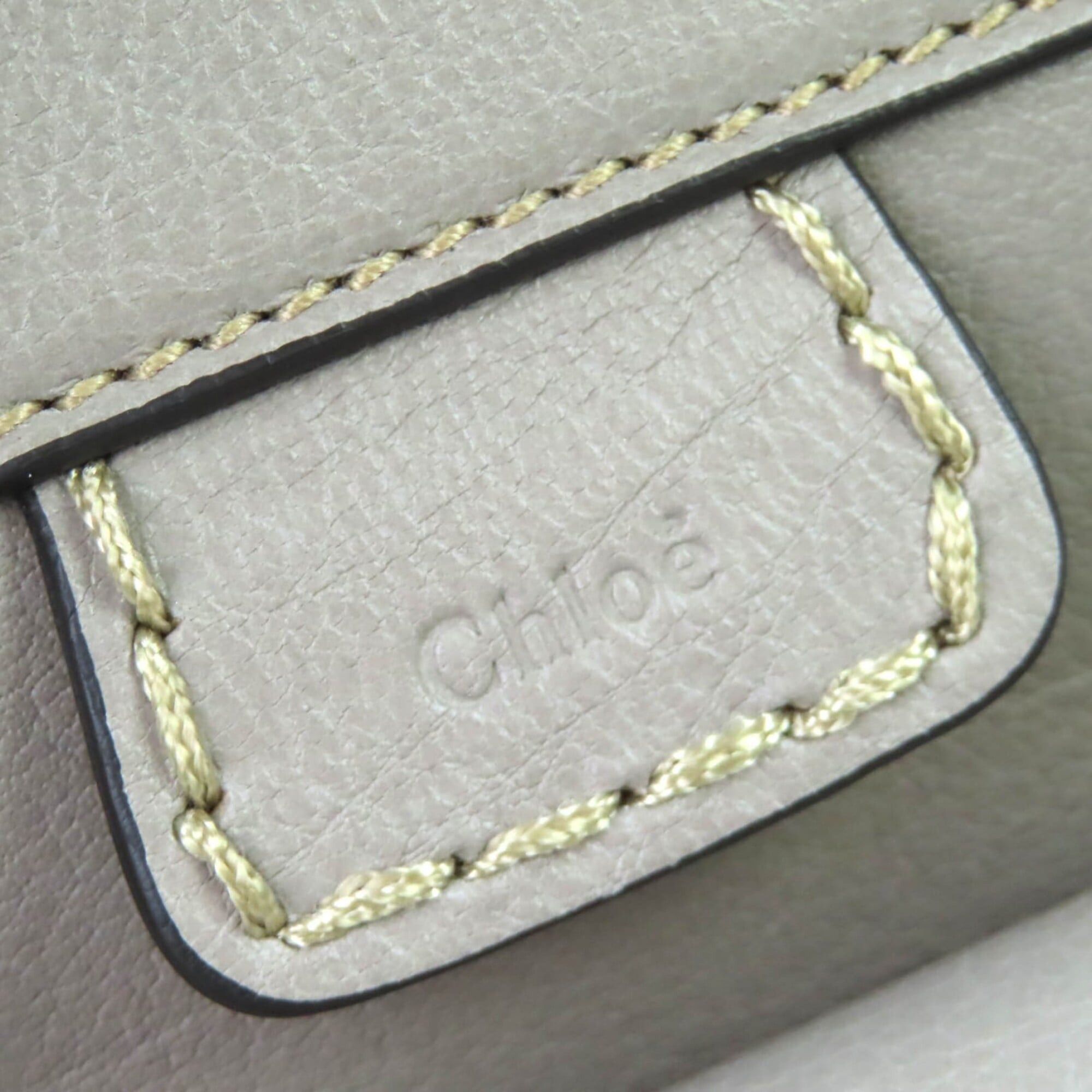 Chloe Chloé Chloe CHC21WS451F43053 EDITH MINI BAG Leather 2-Way Handbag/Shoulder Bag Cashmere Grey Comes with Dust Made in Italy Women's Size ONE SIZE - 10 Thumbnail