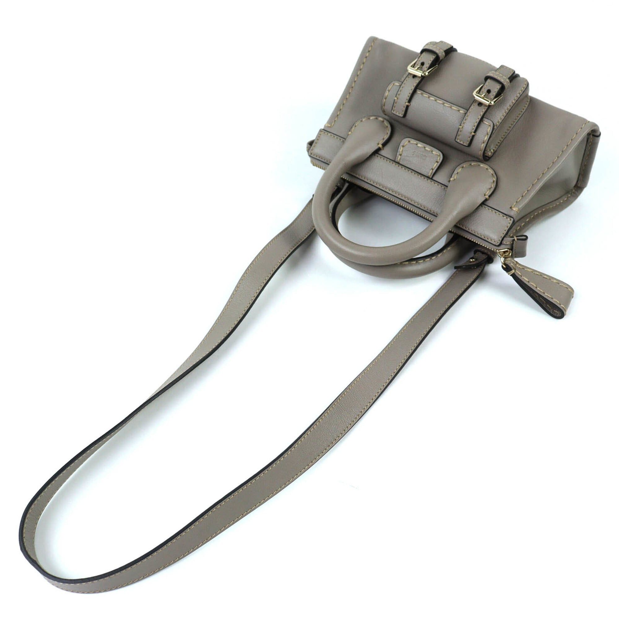 Chloe Chloé Chloe CHC21WS451F43053 EDITH MINI BAG Leather 2-Way Handbag/Shoulder Bag Cashmere Grey Comes with Dust Made in Italy Women's Size ONE SIZE - 4 Thumbnail