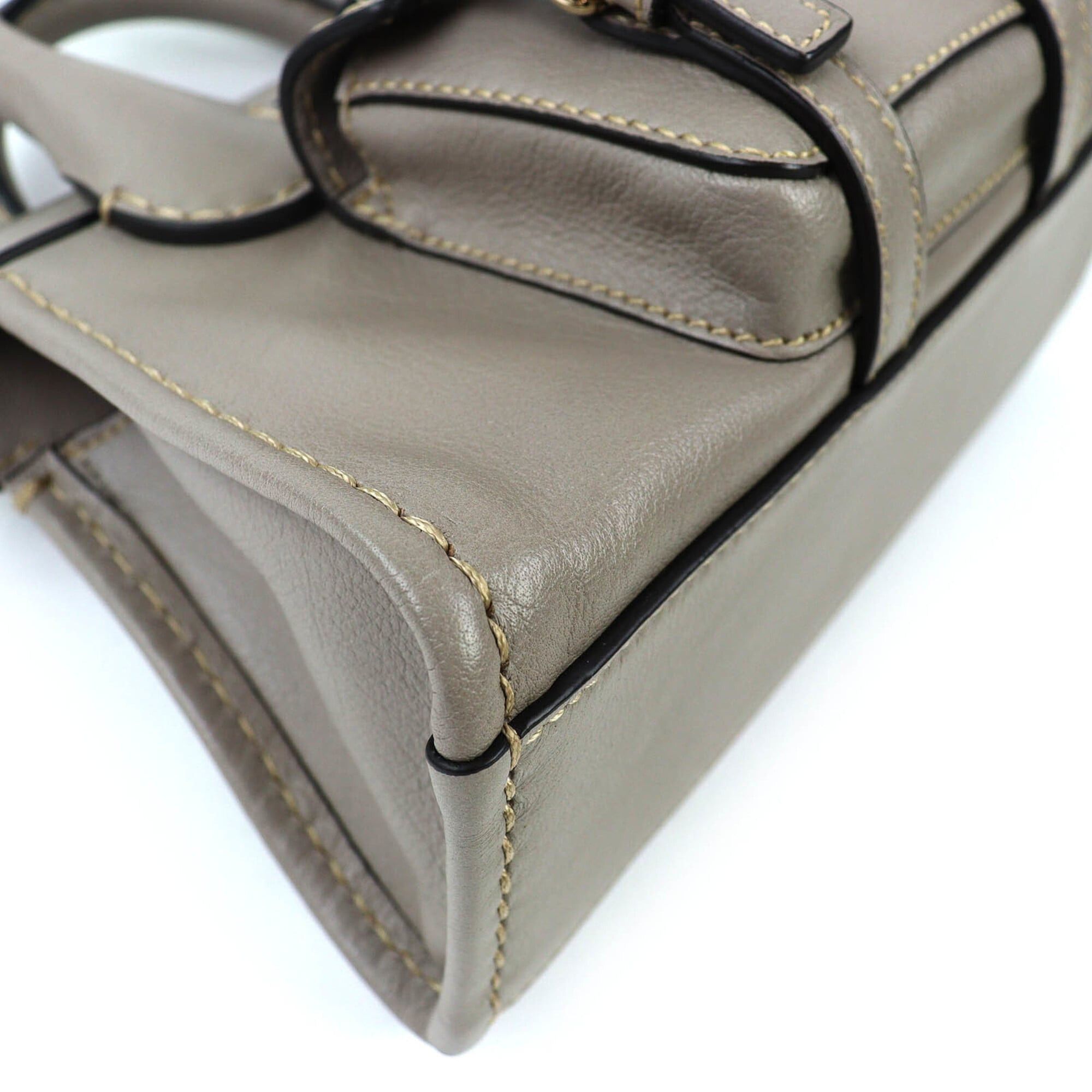 Chloe Chloé Chloe CHC21WS451F43053 EDITH MINI BAG Leather 2-Way Handbag/Shoulder Bag Cashmere Grey Comes with Dust Made in Italy Women's Size ONE SIZE - 6 Thumbnail