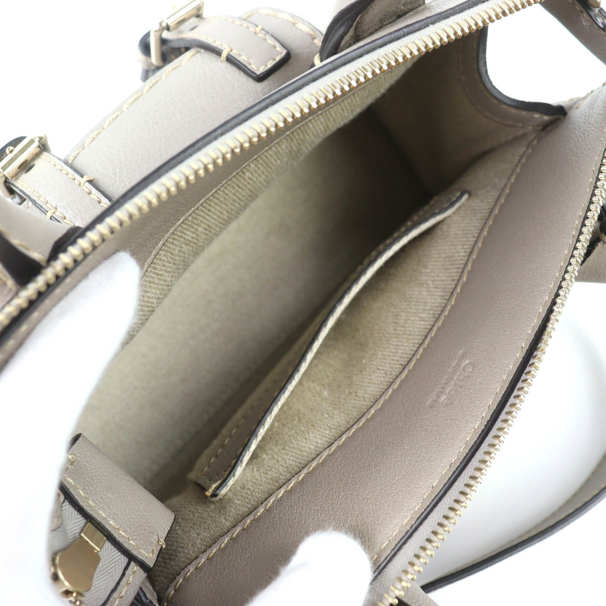 Chloe Chloé Chloe CHC21WS451F43053 EDITH MINI BAG Leather 2-Way Handbag/Shoulder Bag Cashmere Grey Comes with Dust Made in Italy Women's Size ONE SIZE - 9 Thumbnail