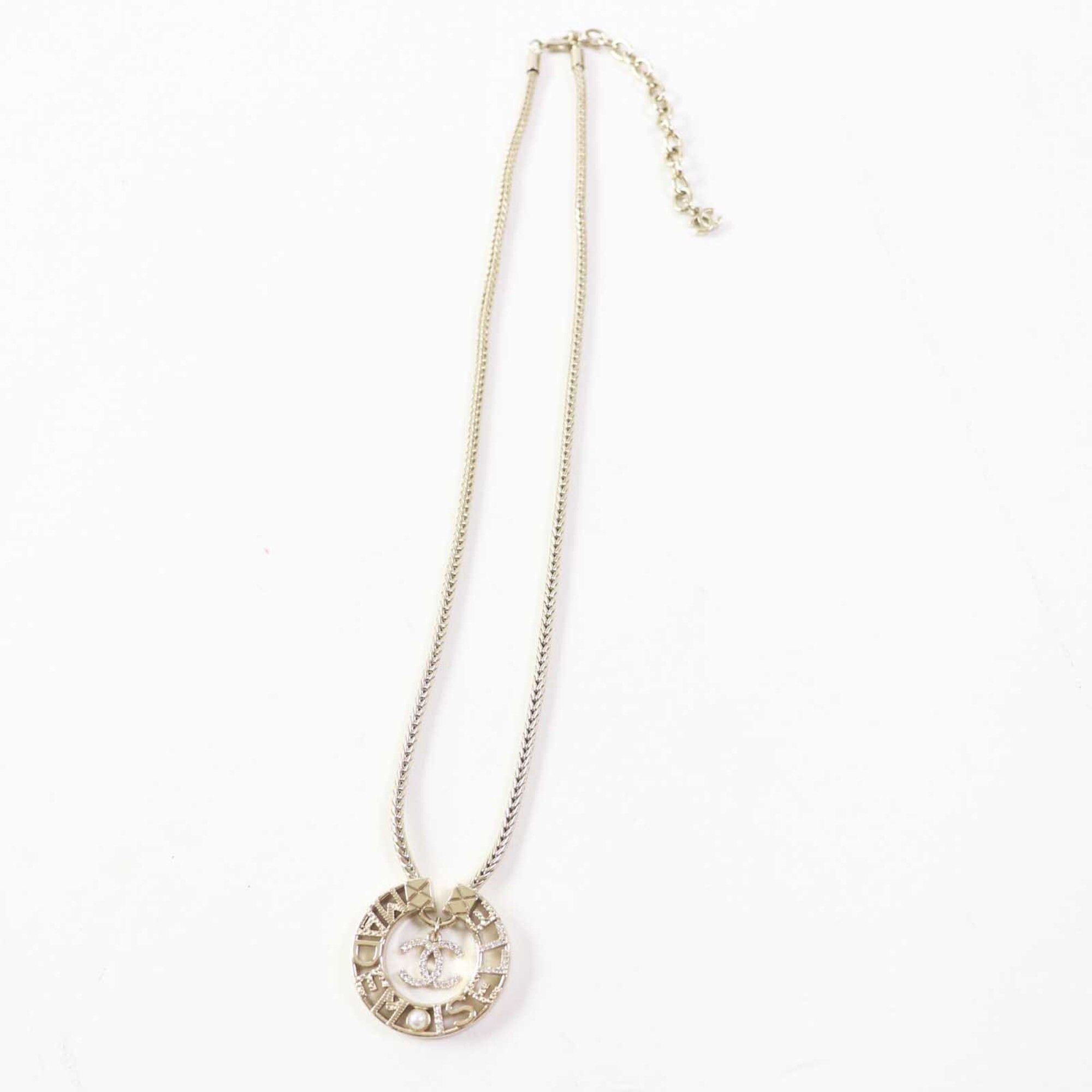 Chanel CHANEL Y22X MADEMOISELLE Rhinestone Coco Mark Necklace Pendant Gold with Box for Women Size ONE SIZE - 4 Thumbnail