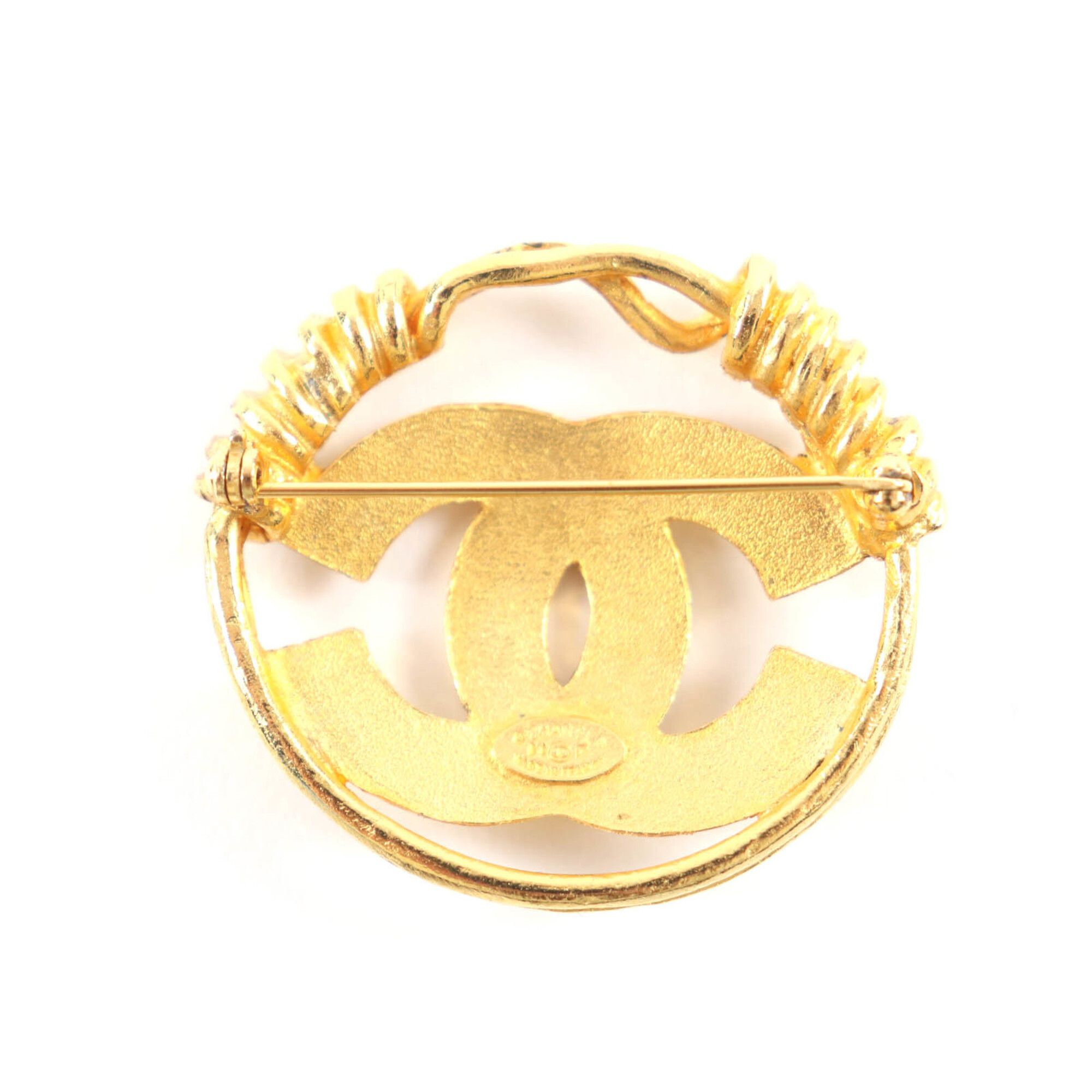 Chanel CHANEL Vintage 94P Coco Mark Coil Brooch, Gold, with Box, Made in France, Women's. Size ONE SIZE - 3 Thumbnail