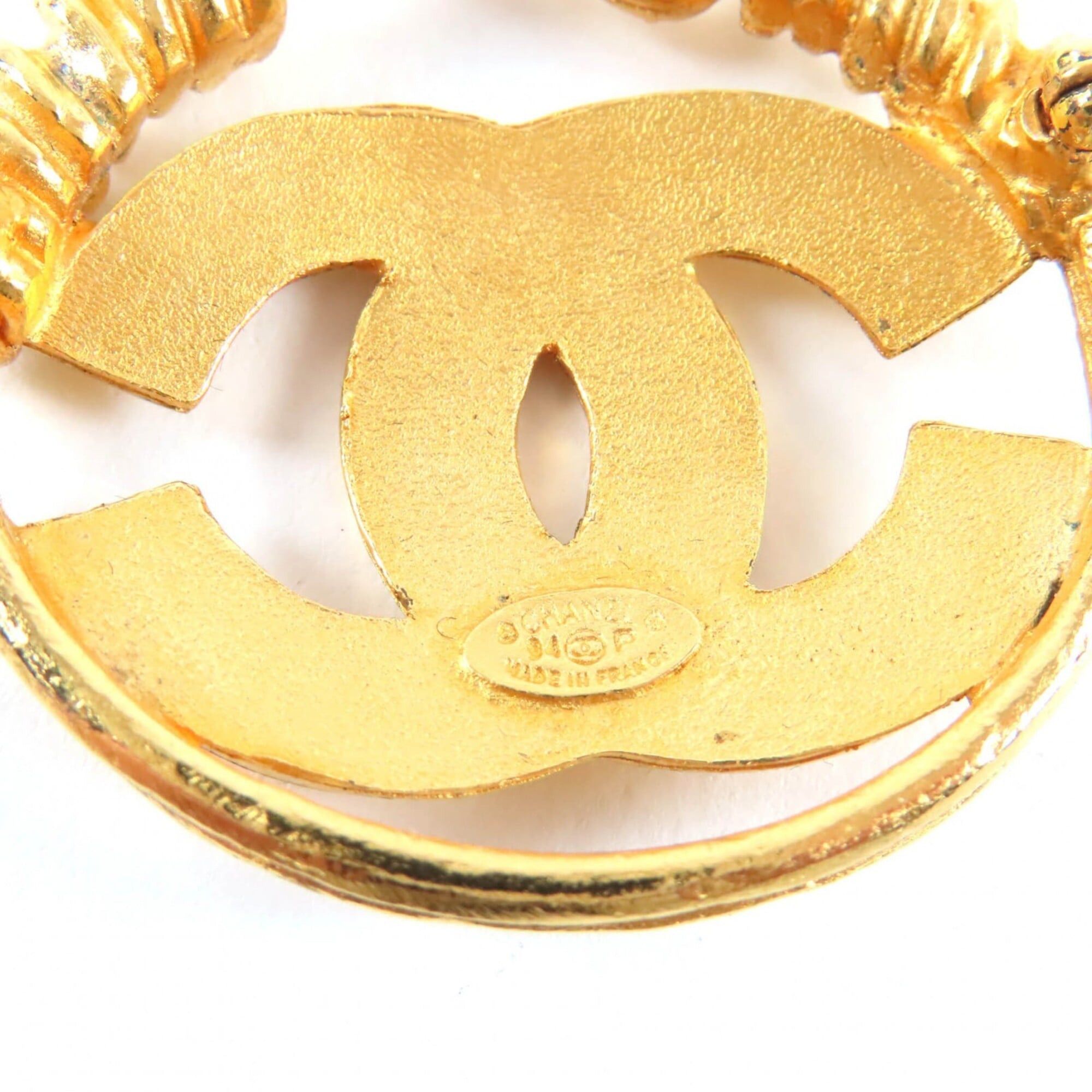 Chanel CHANEL Vintage 94P Coco Mark Coil Brooch, Gold, with Box, Made in France, Women's. Size ONE SIZE - 7 Thumbnail