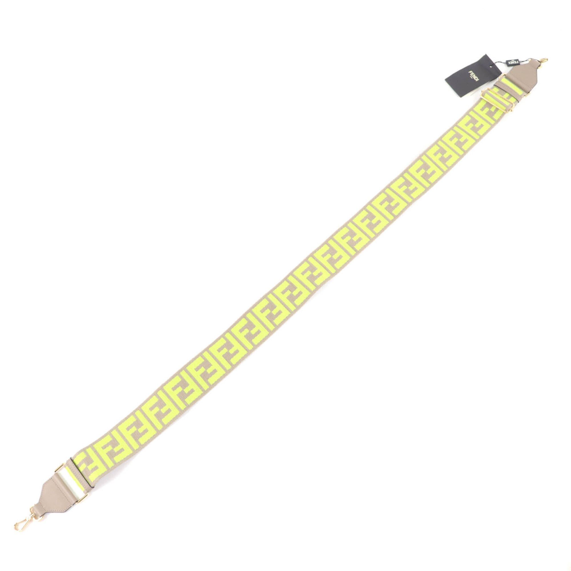 Fendi FENDI 8AV134 Strap You Canvas Leather Zucca Pattern Shoulder Greige Yellow Made in Italy Women's Size ONE SIZE - 3 Thumbnail