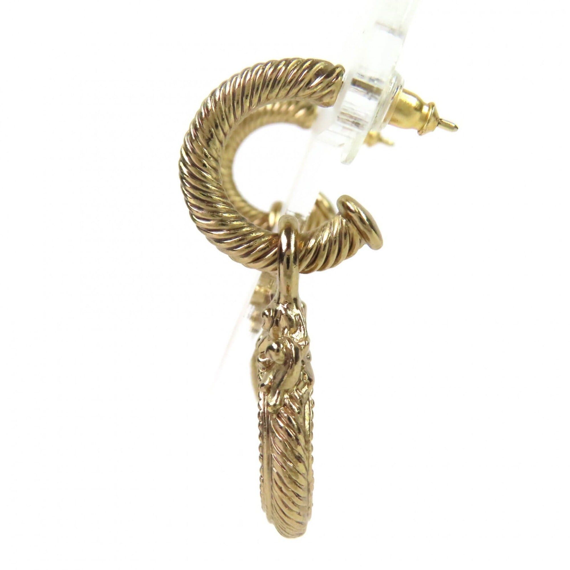 Chanel CHANEL Vintage 05A Coco Mark Rope Twist Swing Earrings, Gold, Made in France, Women's. (Pair) Size ONE SIZE - 3 Thumbnail