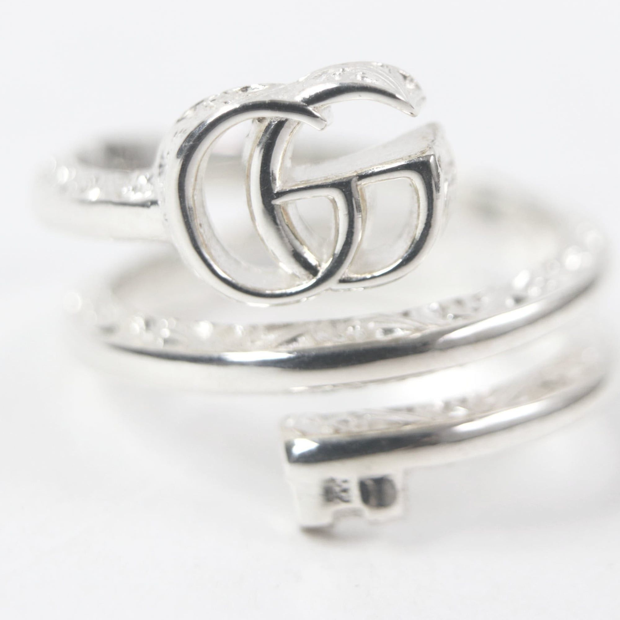 Gucci GUCCI 770719 Double G Key Motif Ring, AG925 Sterling Silver, 18k Gold, Made in Italy, Weight 8.36g, Men's Size ONE SIZE - 4 Thumbnail