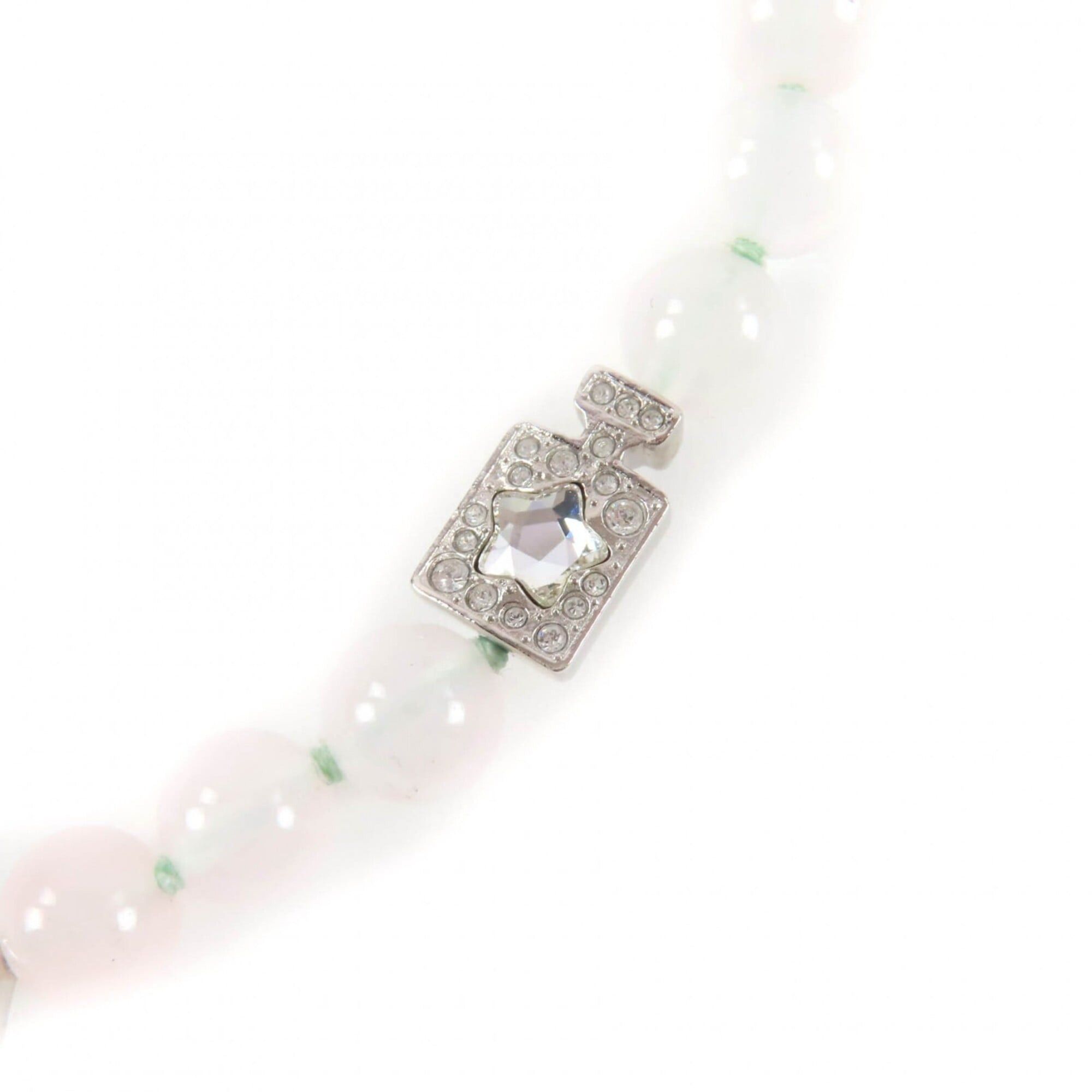 Chanel CHANEL B25P Coco Mark Natural Stone Rhinestone Necklace, White and Pink, Silver Hardware, 2025 Model, with Box Dust Bag, Made in Italy, Women's. Size ONE SIZE - 9 Thumbnail