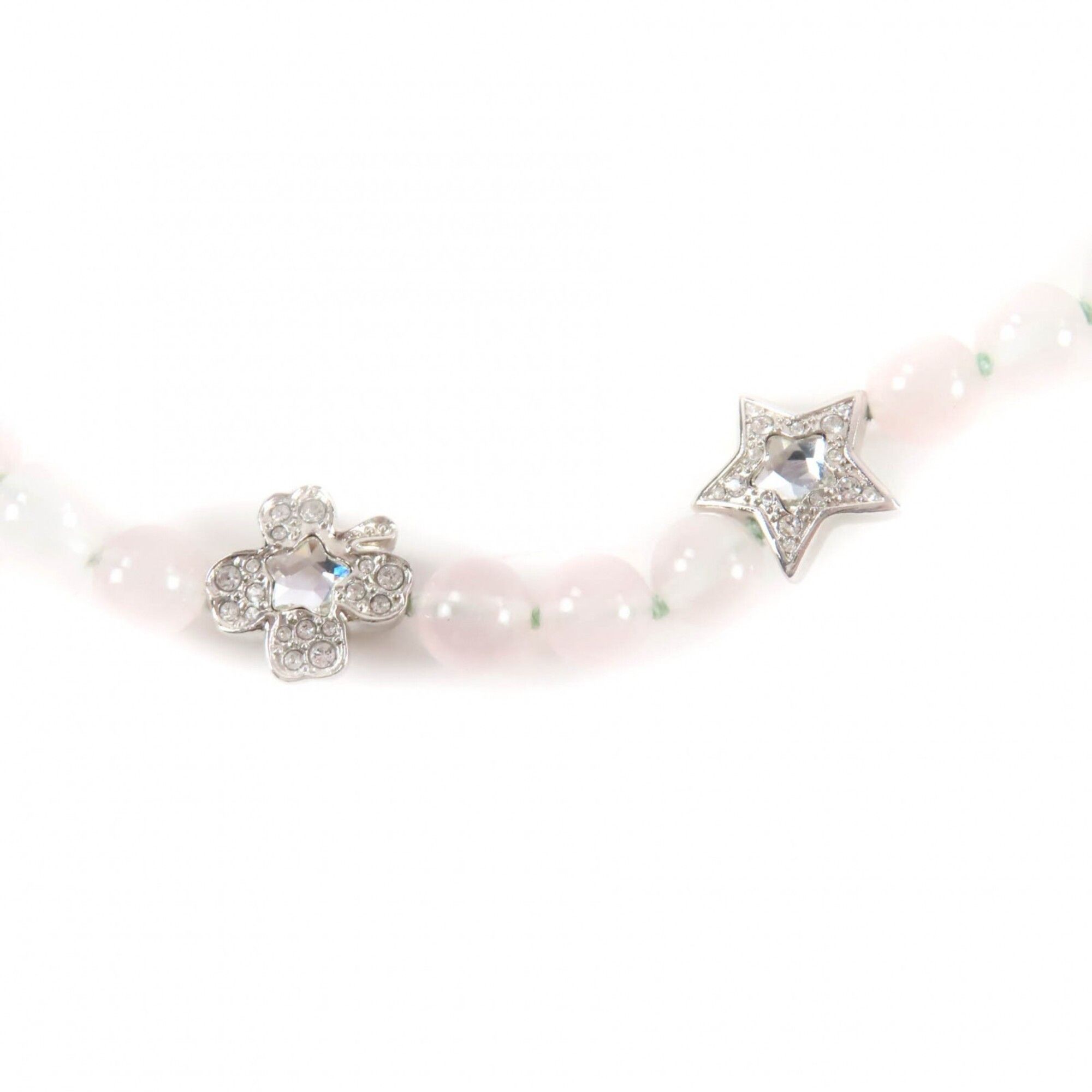 Chanel CHANEL B25P Coco Mark Natural Stone Rhinestone Necklace, White and Pink, Silver Hardware, 2025 Model, with Box Dust Bag, Made in Italy, Women's. Size ONE SIZE - 8 Thumbnail