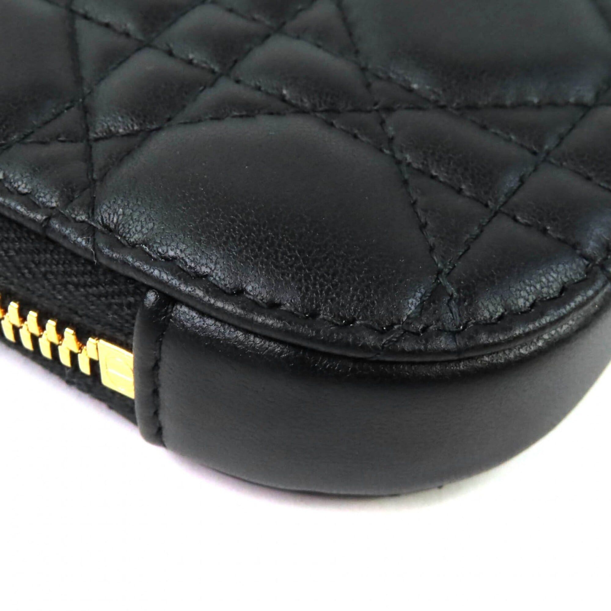 Dior Christian Dior S0872ONMJ Lady Cannage Phone Pouch, Lambskin, Black, Gold Hardware, Made in Italy, Women's. Size ONE SIZE - 6 Thumbnail