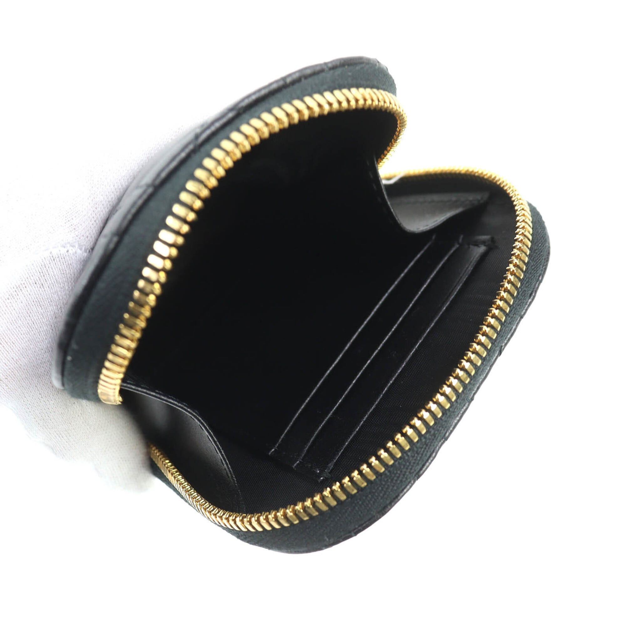 Dior Christian Dior S0872ONMJ Lady Cannage Phone Pouch, Lambskin, Black, Gold Hardware, Made in Italy, Women's. Size ONE SIZE - 5 Thumbnail