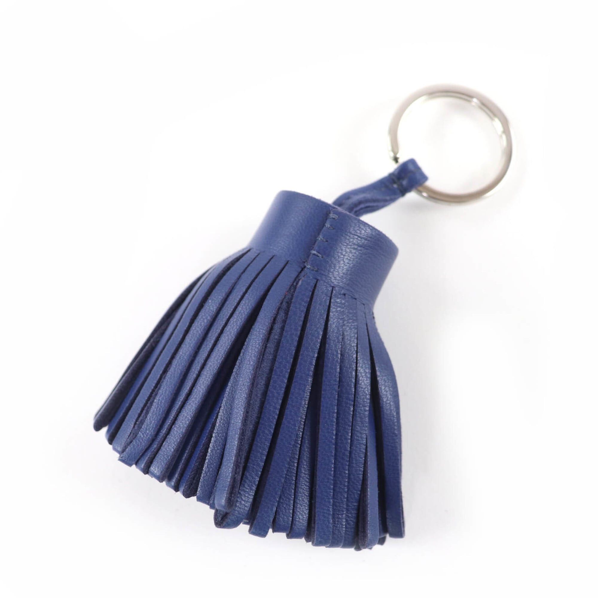 Hermes HERMES Carmen Agneau Milo Blue Saphir Silver Hardware Keychain Bag Charm Made in France Women's Size ONE SIZE - 2 Thumbnail