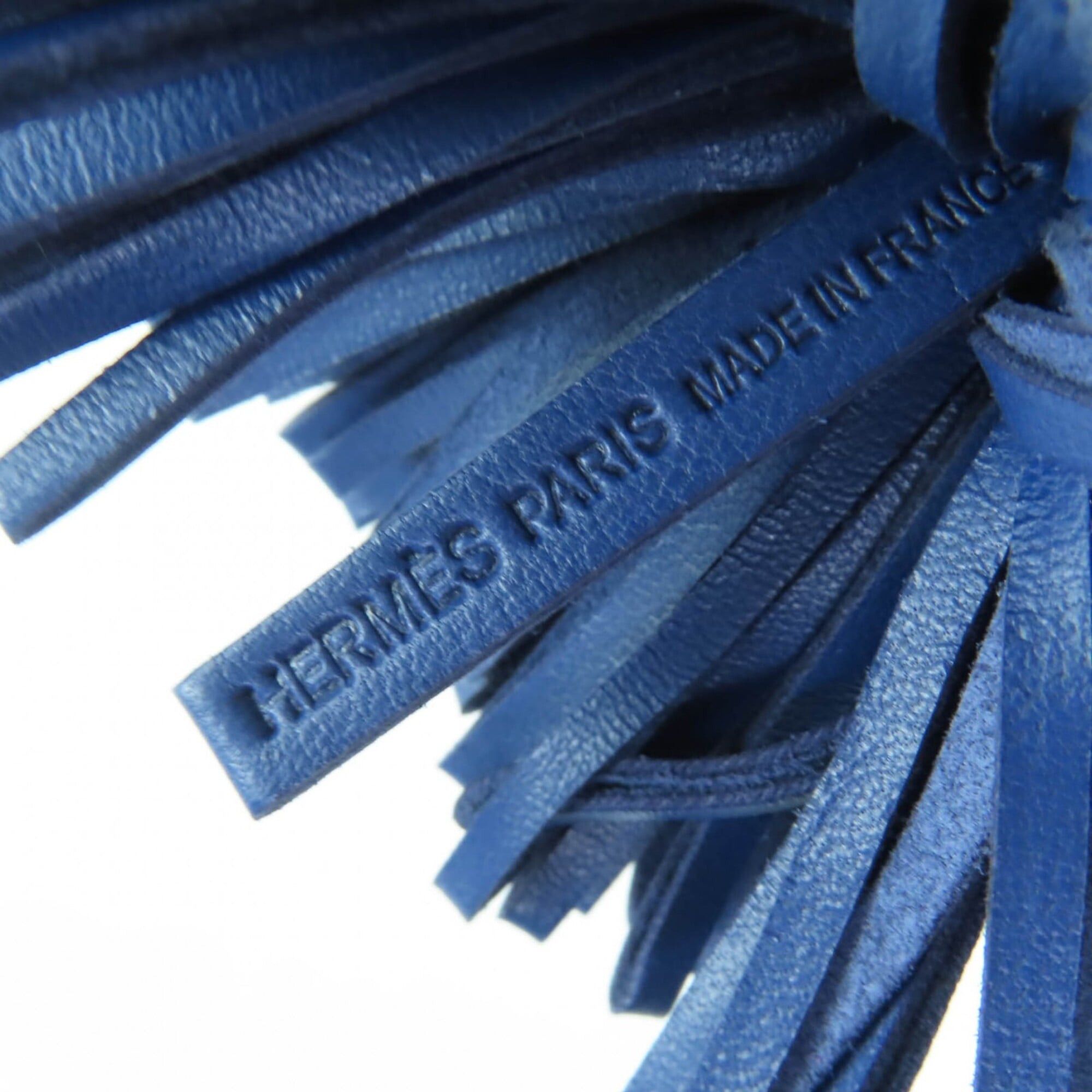 Hermes HERMES Carmen Agneau Milo Blue Saphir Silver Hardware Keychain Bag Charm Made in France Women's Size ONE SIZE - 6 Thumbnail