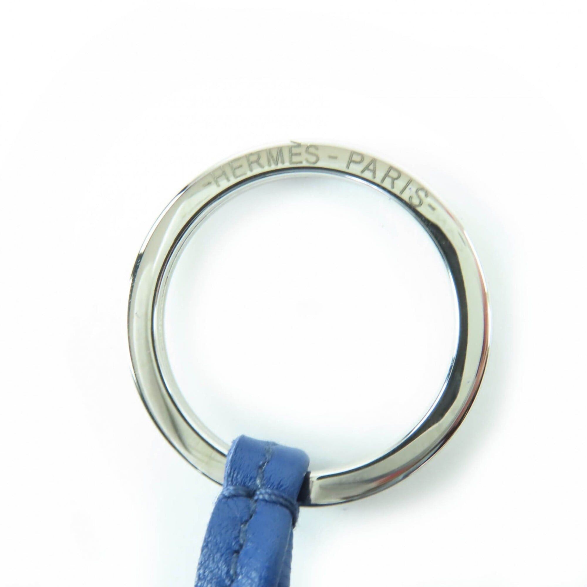 Hermes HERMES Carmen Agneau Milo Blue Saphir Silver Hardware Keychain Bag Charm Made in France Women's Size ONE SIZE - 5 Thumbnail