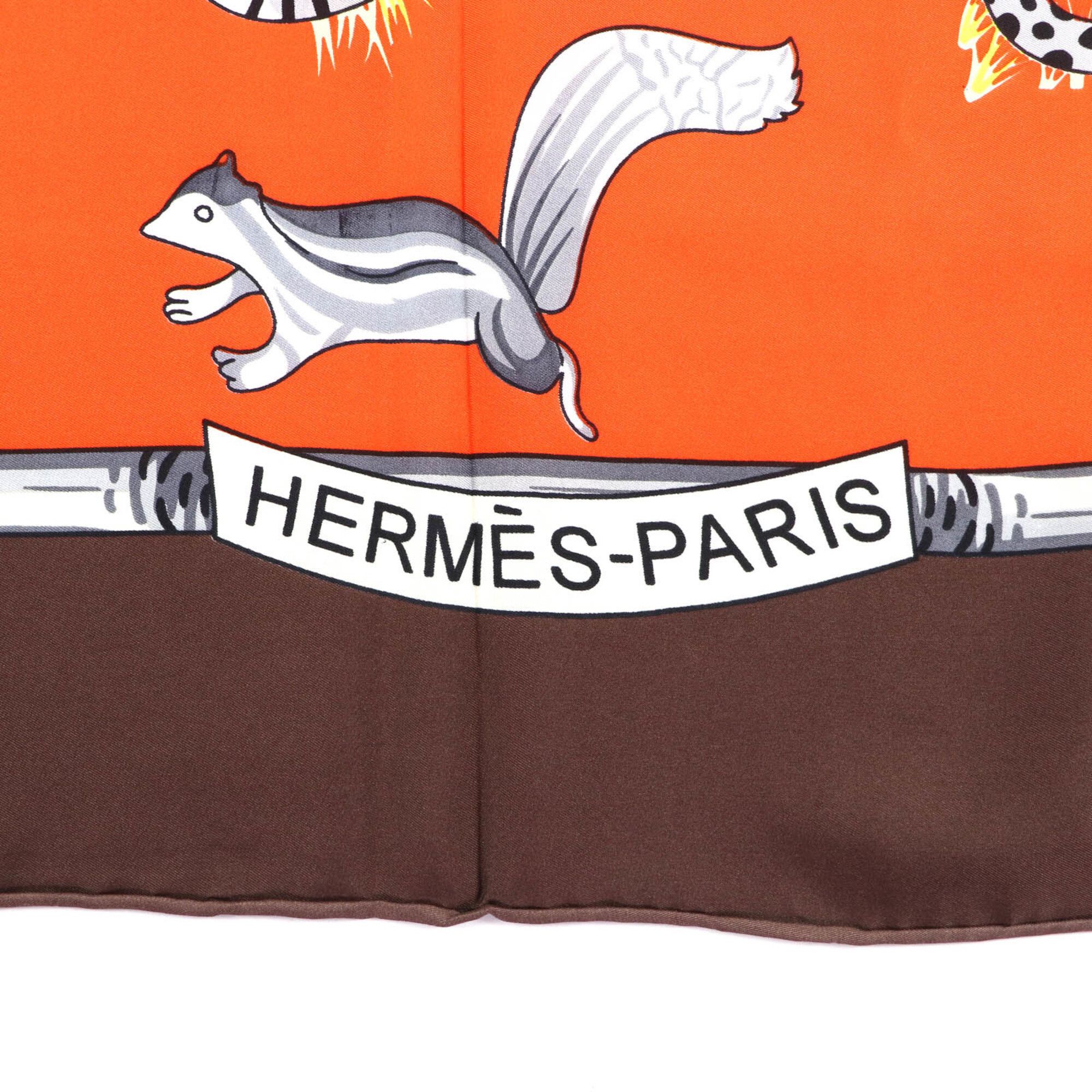 Hermes HERMES Carre 140 Tendresse Feline (Wild Gentleness) 100% Silk Large Scarf/Muffler, Multi-color, Made in France, Women's Size ONE SIZE - 7 Thumbnail