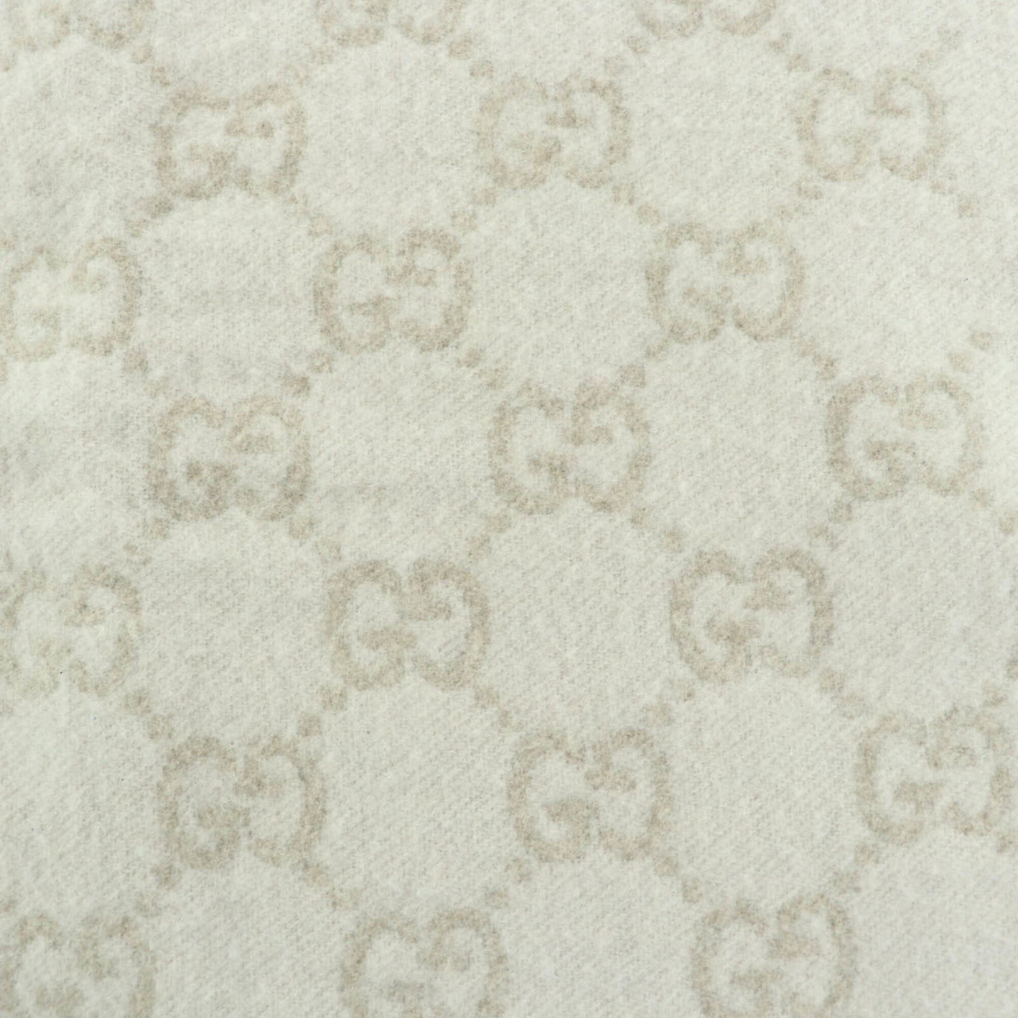 Gucci GUCCI 812317 100% Cashmere GG Pattern Scarf, Current Model, Beige, 45 x 190cm, with Box, Made in Italy, Authentic, Women's. Size ONE SIZE - 7 Thumbnail