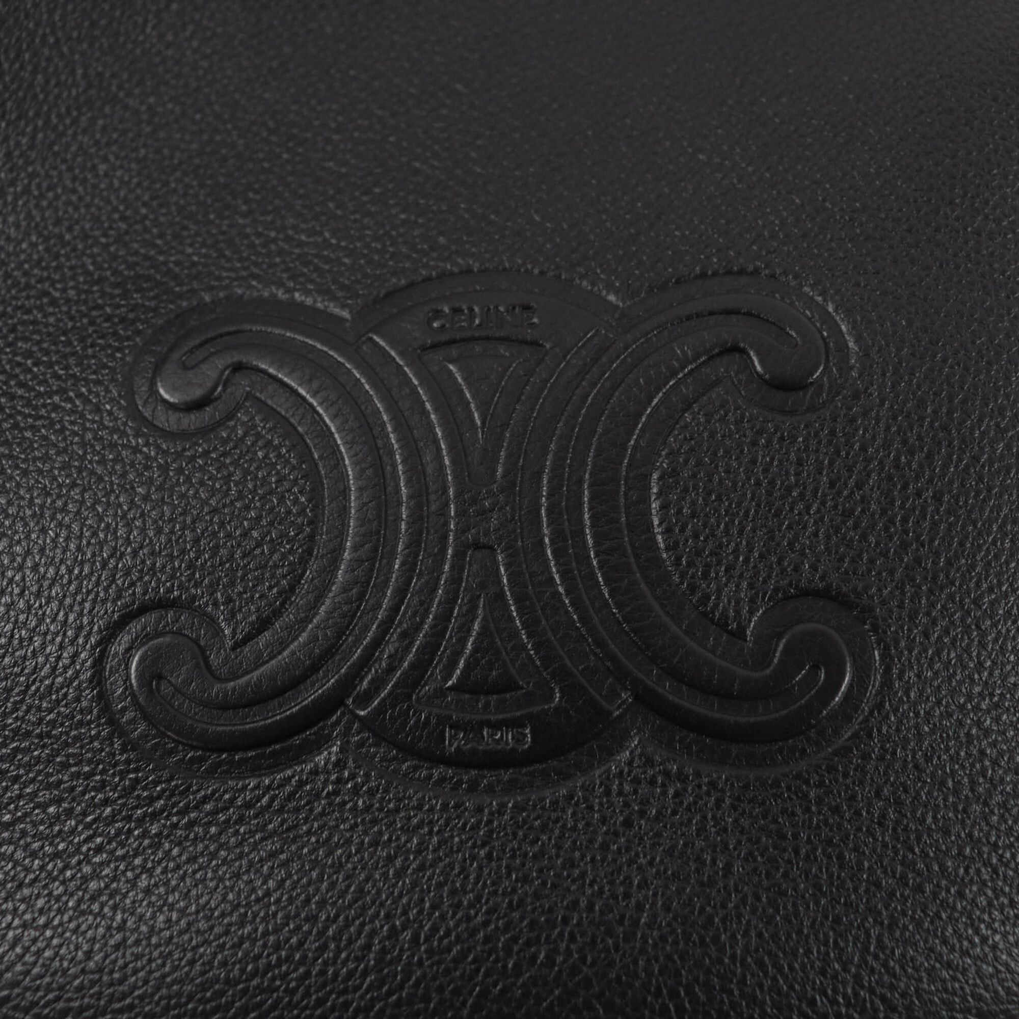 Celine CELINE 11725 Cuir Triomphe Eloise Small Leather 2-Way Handbag/Shoulder Bag, Black, with Dust Made in Italy, Women's Size ONE SIZE - 8 Thumbnail