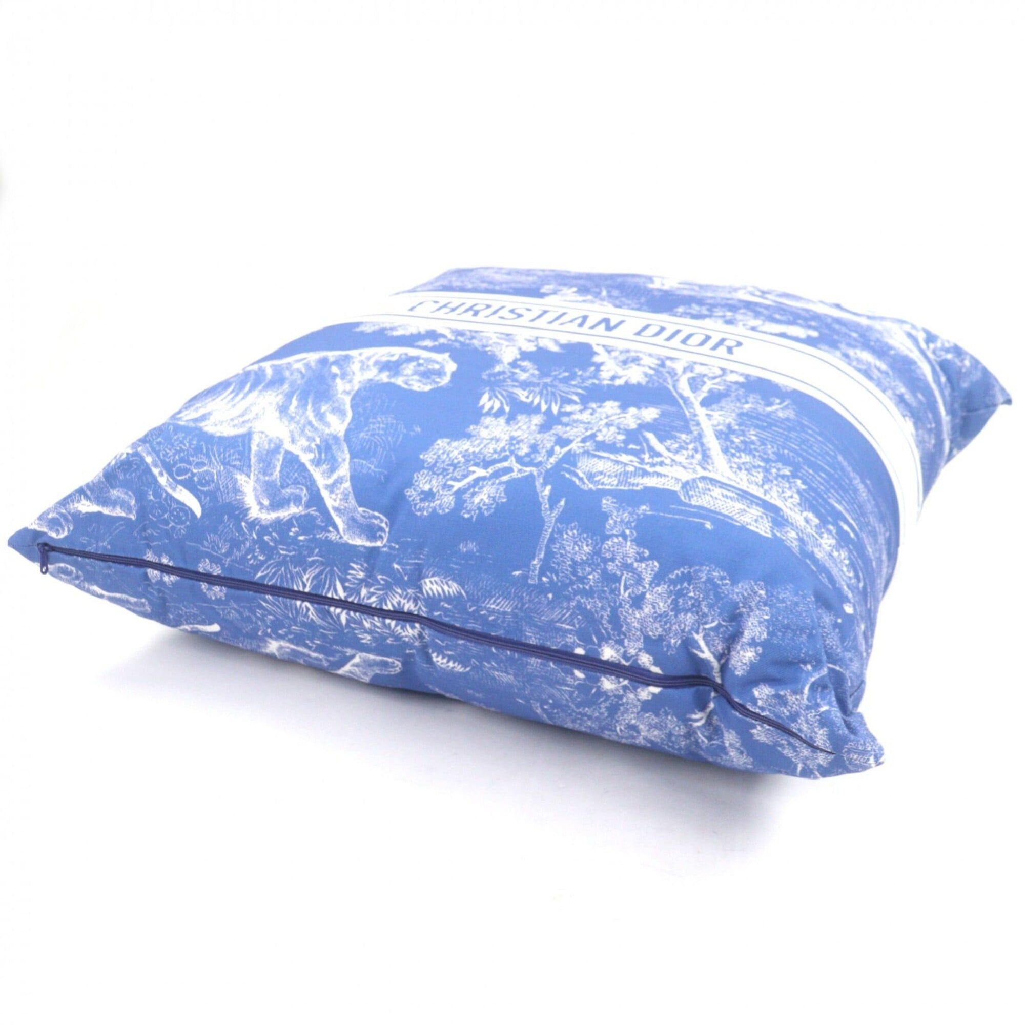 Dior Christian Dior HYP02RCO0U Dioliviera Linen Blend Cushion, Blue, Made in France, Authentic, Women's Size ONE SIZE - 3 Thumbnail