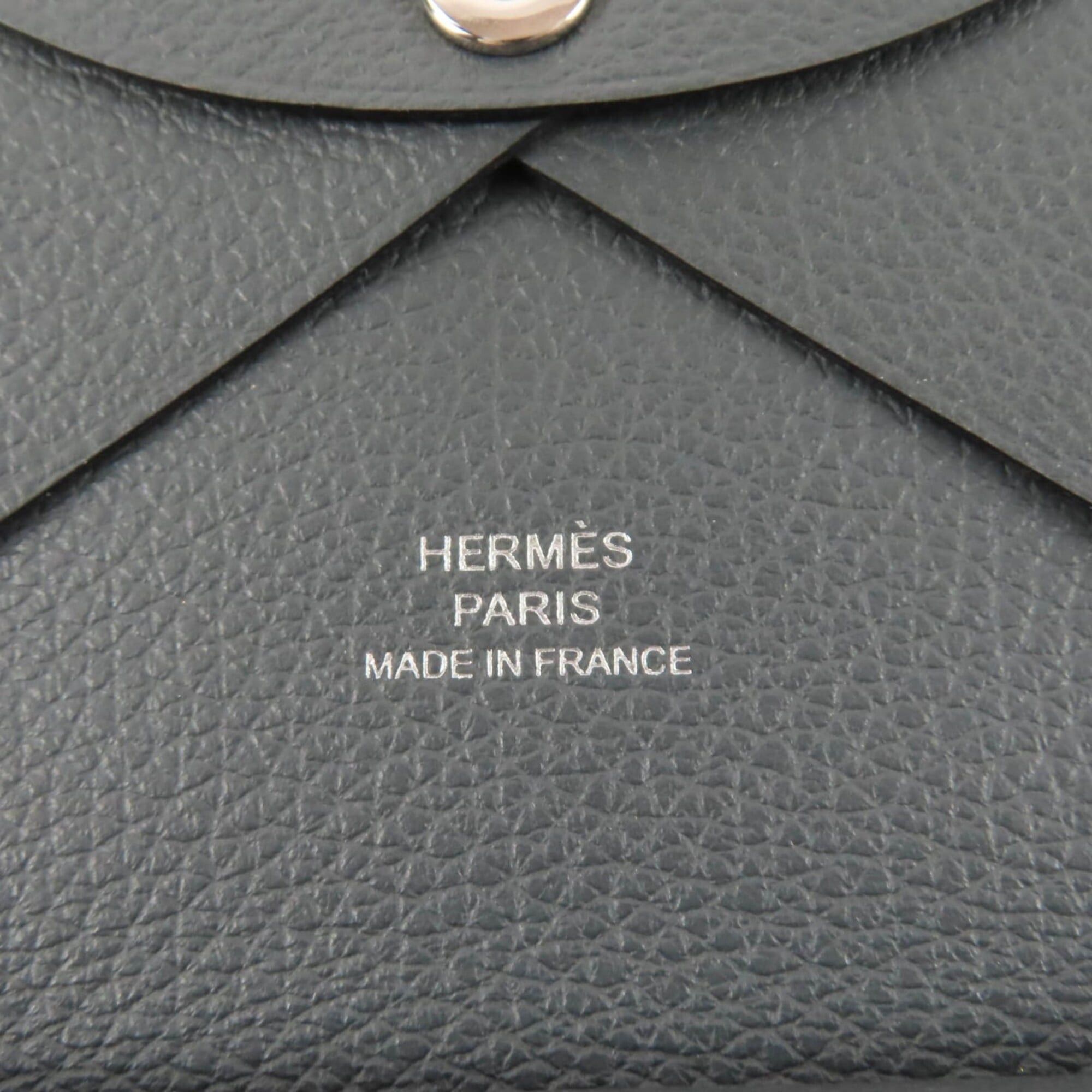 Hermes HERMES Calvi Duo Gris Misty Evercolor Silver Hardware Wallet/Coin Case with W Stamp, Box Included, Made in France, Women's Size ONE SIZE - 9 Thumbnail