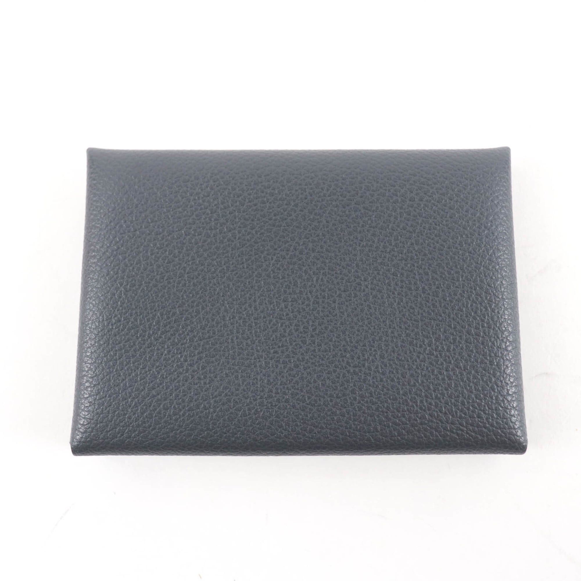 Hermes HERMES Calvi Duo Gris Misty Evercolor Silver Hardware Wallet/Coin Case with W Stamp, Box Included, Made in France, Women's Size ONE SIZE - 3 Thumbnail